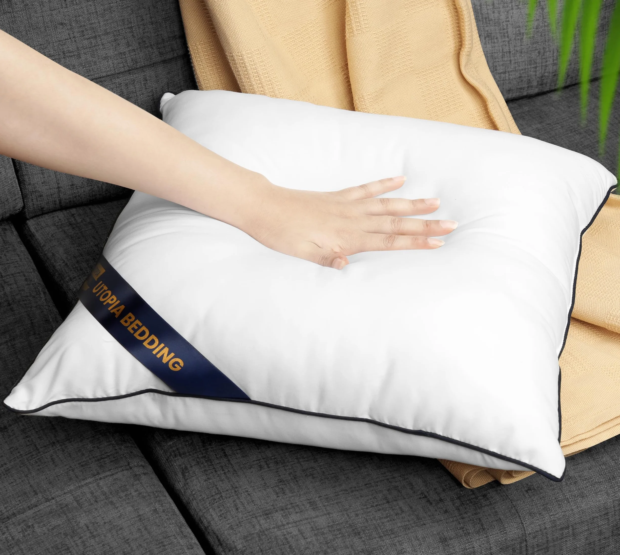 Utopia Bedding Poduszka Zestaw 2 Wkładki do Poduszek Hollowfibre 45x45 cm