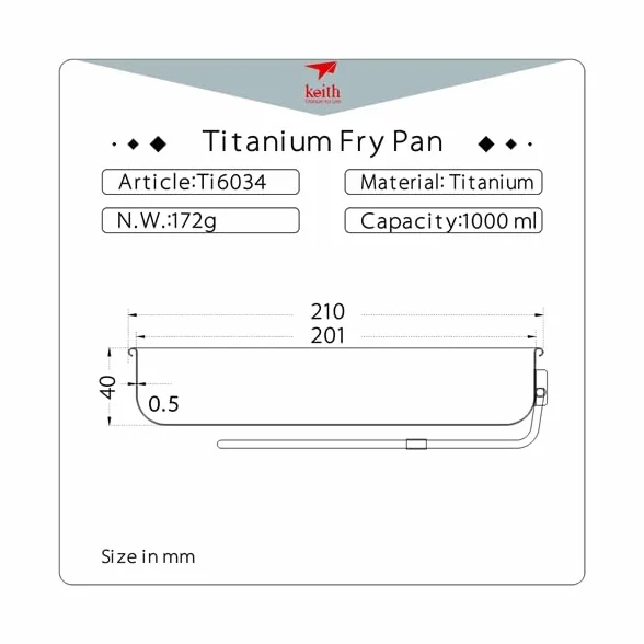 Keith Titanium Fry Pan Ti6034