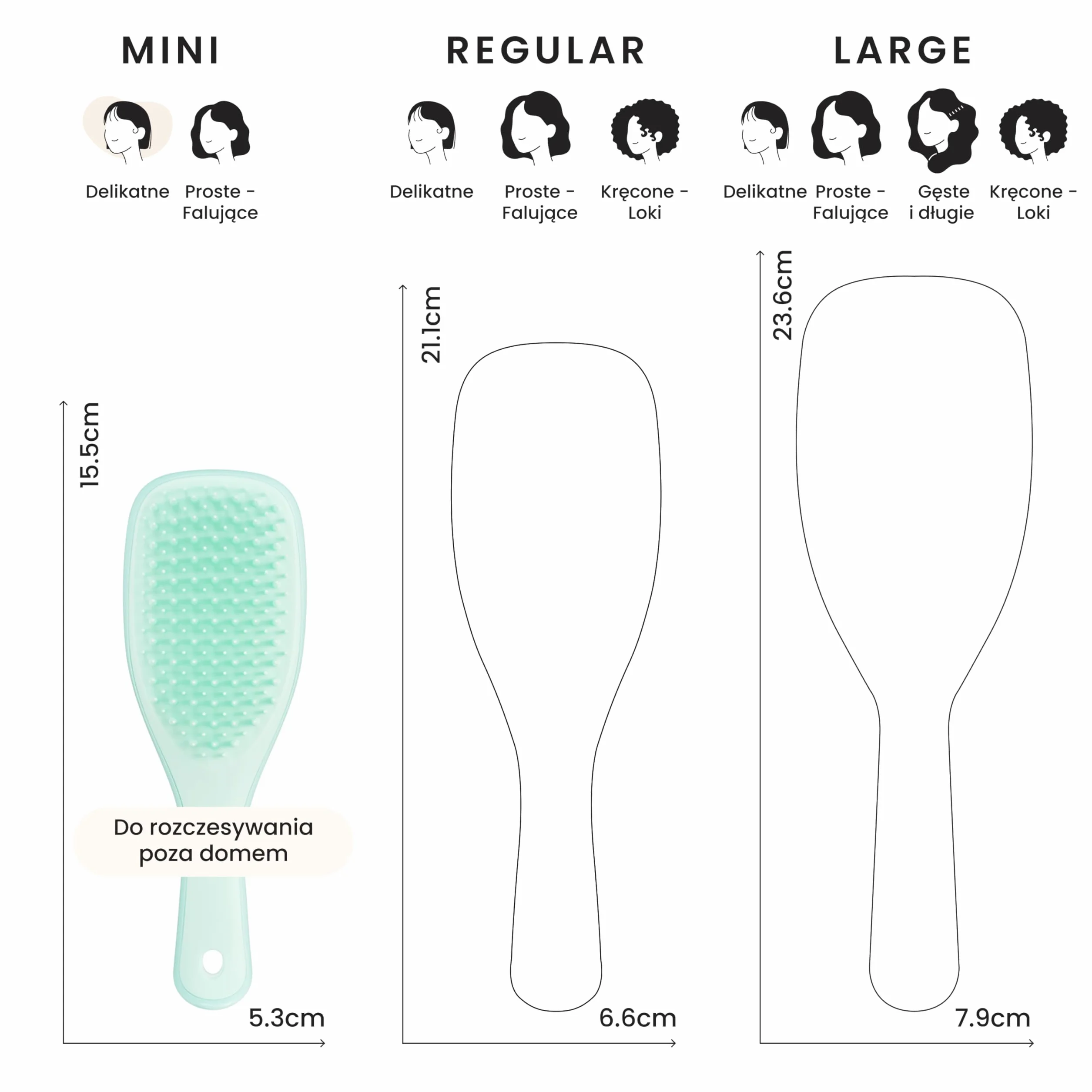 Tangle Teezer Mini Ultimate Detanger Fine & Fragile - do włosów mokrych i suchych - szczotka do rozczesywania do cienkich i delikatnych włosów - idealna szczotka dla dzieci i w podróży - Nefrytowa