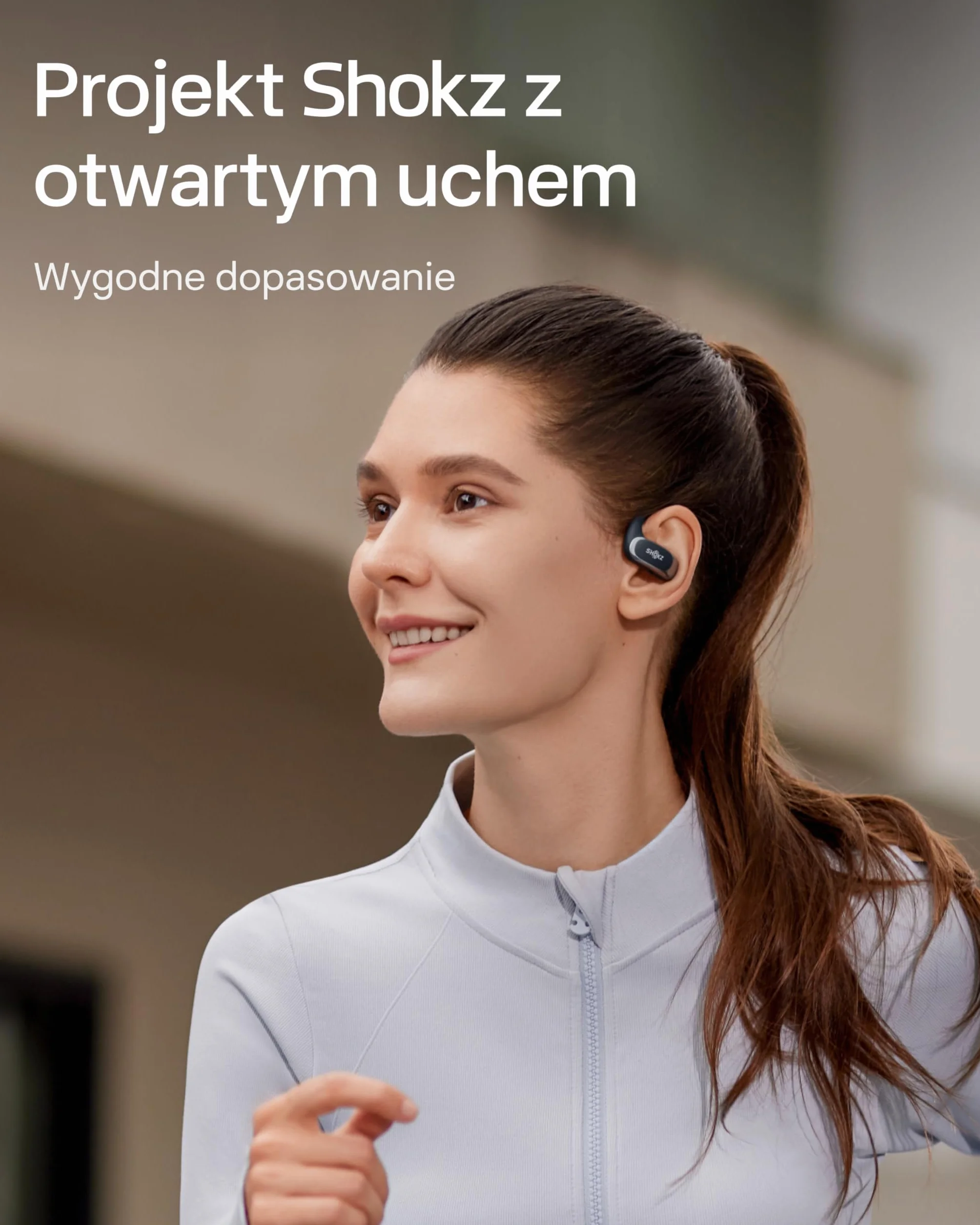 SHOKZ OpenFit Air Open-Ear Słuchawki, Bezprzewodowe Bluetooth Oordopki z Mikrofonem, Oordopki z Lekkimi Oporami, Szybkie Ładowanie, 28h Czasu Pracy, IP54 Wodoszczelność do Ćwiczeń - Czarny