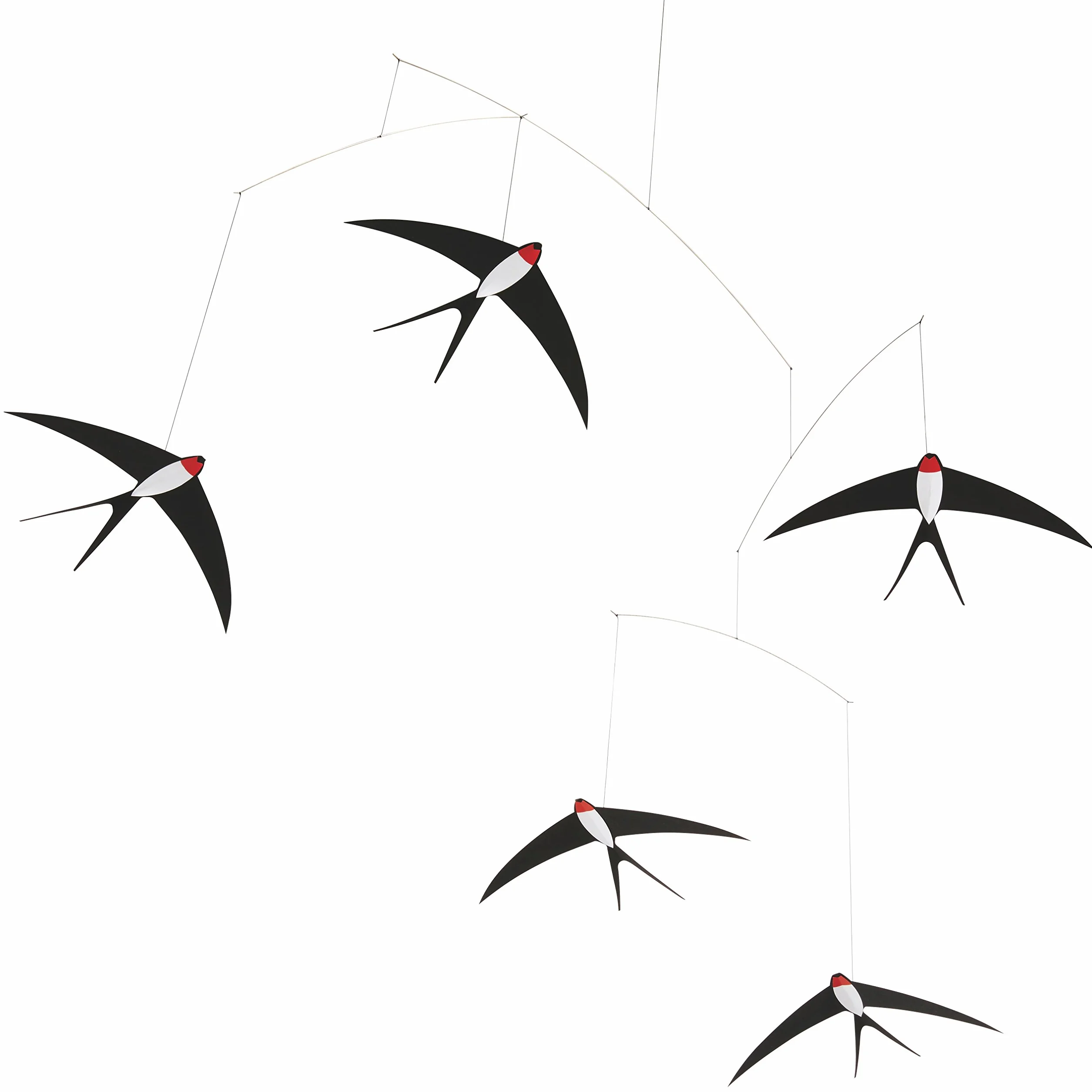 Flensted 024B Flying Swallows 5 Mobile, stal, wielokolorowe, 53 x 70 cm