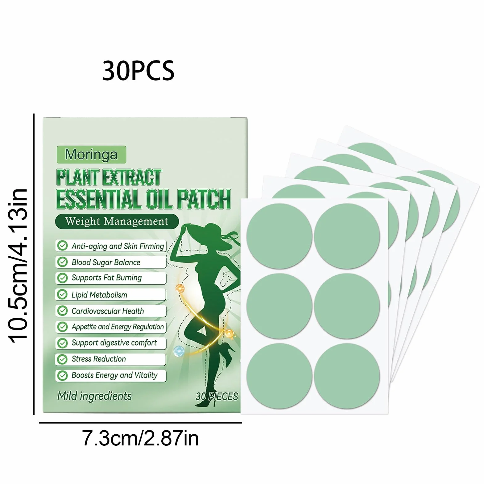 Nano-igłowe plastry do odchudzania, Slim Patch do odchudzania, plastry odchudzające brzuch, 2026 naturalne nano-plastry na mikroigły, 9 w 1, do wszystkich rodzajów skóry (60 sztuk/2 pudełka)