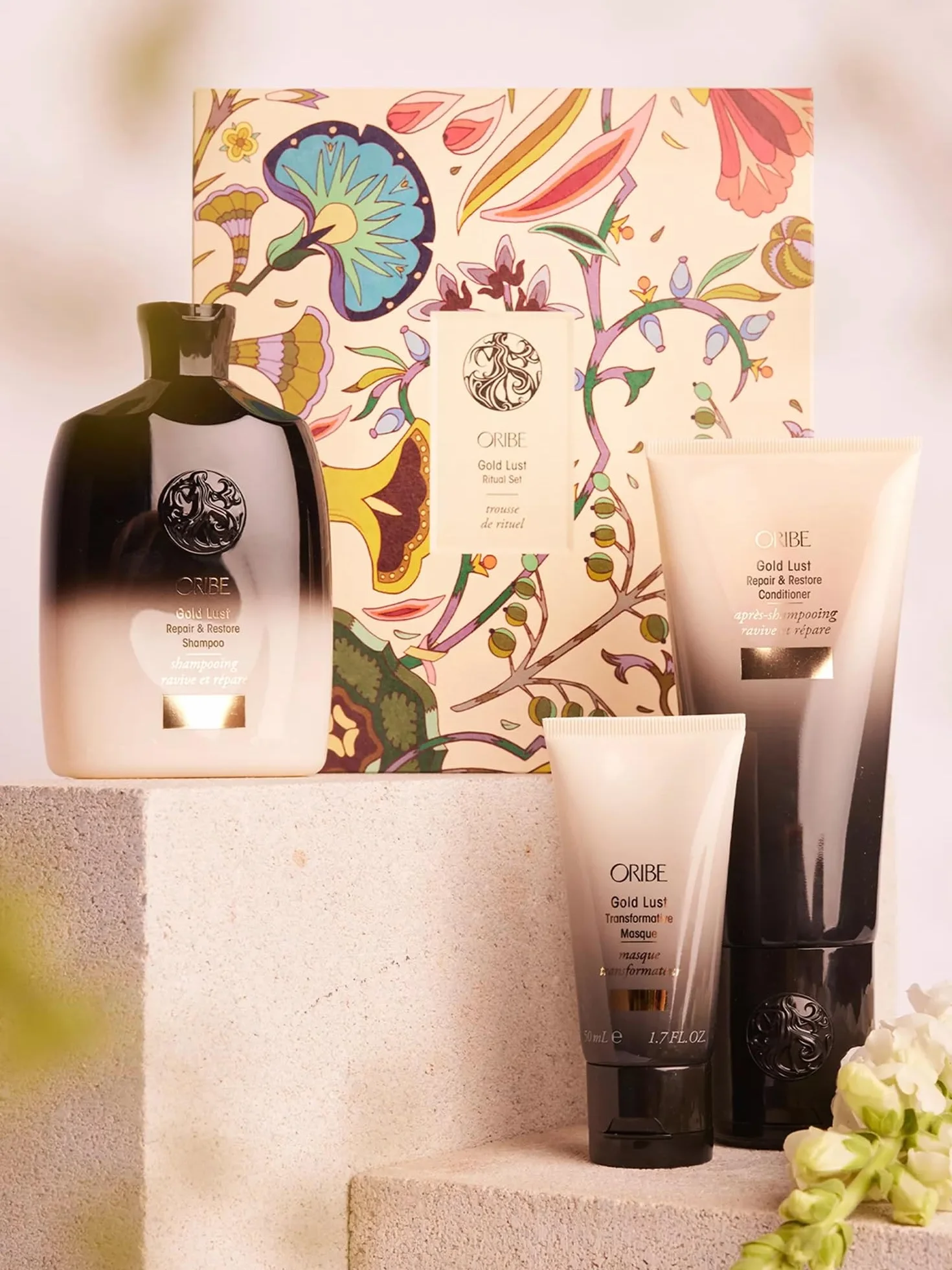 ORIBE Gold Lust Ritual Set (Shampoo 250ml + Conditioner 200ml + Transformative Masque 50ml)