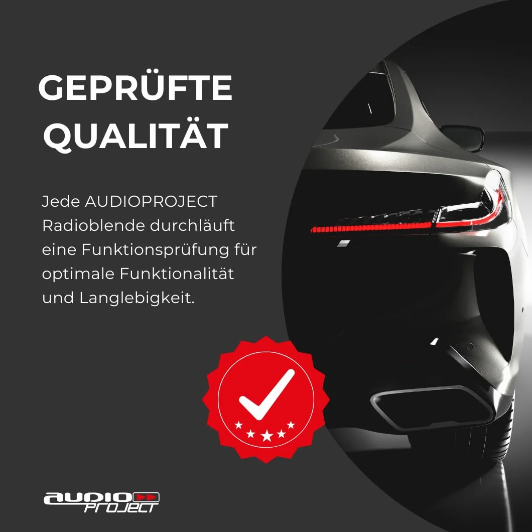Audioproject A109 — radio samochodowe zaślepka 2 DIN ISO do VW Golf 5 Golf 6 Caddy Touran Tiguan Passat 3C Polo 6R Skoda Octavia SEAT osłona podwójna DIN Soft Touch czarna