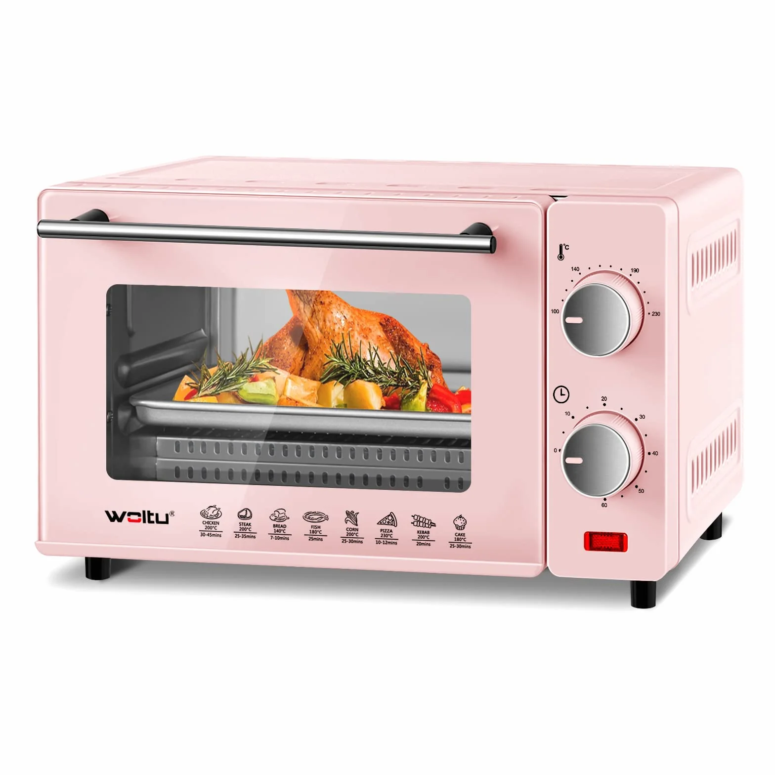 WOLTU mini piekarnik 12L 800W piec do pizzy z timerem