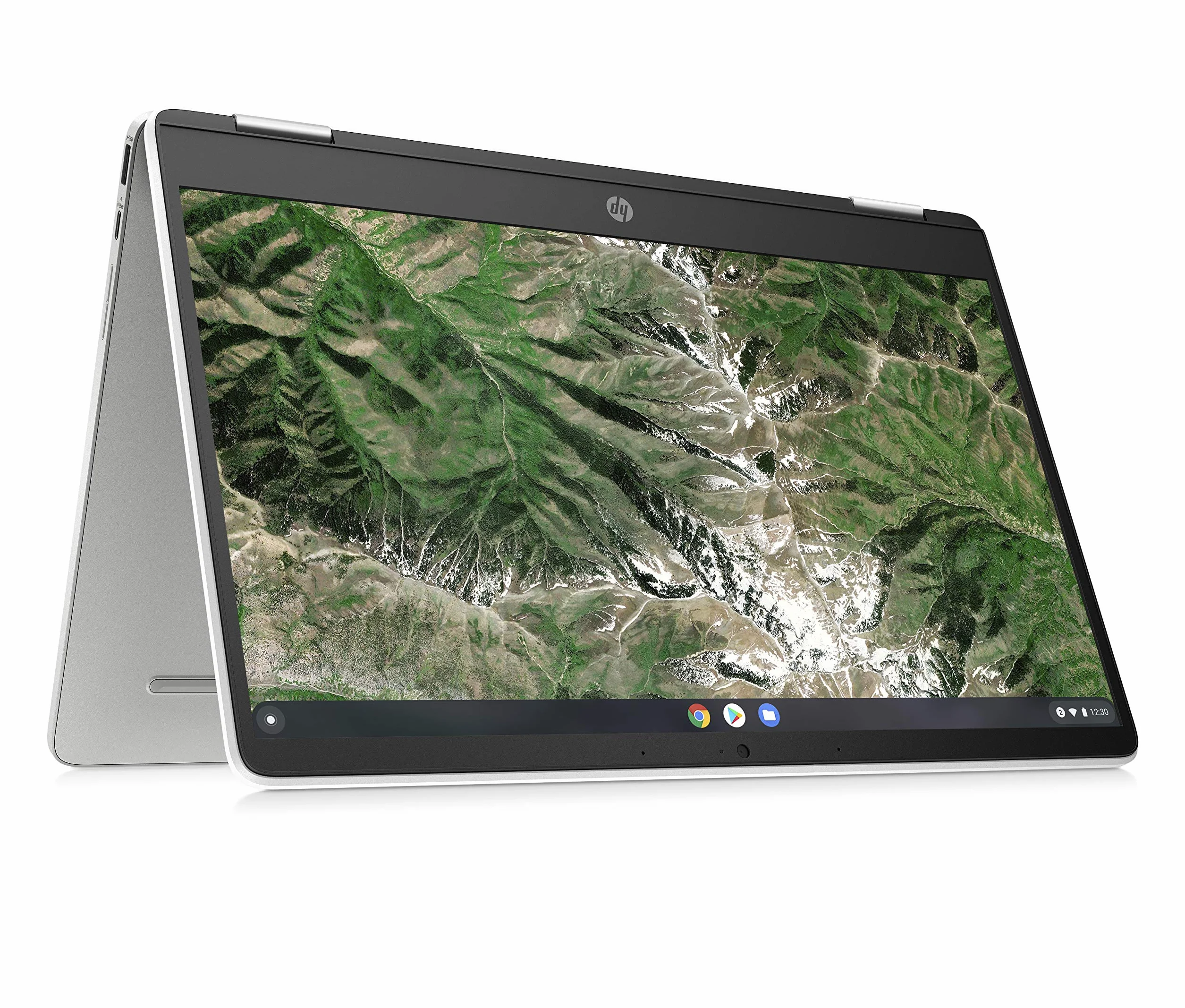 HP Chromebook x360 Laptop, 14" ekran dotykowy, Intel Celeron N4120, 4 GB DDR4 RAM, 64 GB eMMC, Intel UHD Graphics 600, system operacyjny ChromeOS, klawiatura QWERTZ, Germini, Biały ceramiczny
