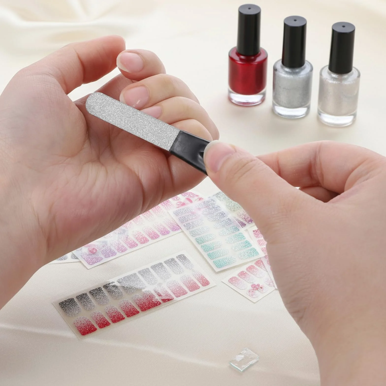 6 sztuk metalowych pilników do paznokci z pudełkiem do przechowywania, stal nierdzewna, dwustronne narzędzie do manicure, przenośny pilnik do paznokci u rąk i stóp, do naturalnych, żelowych i