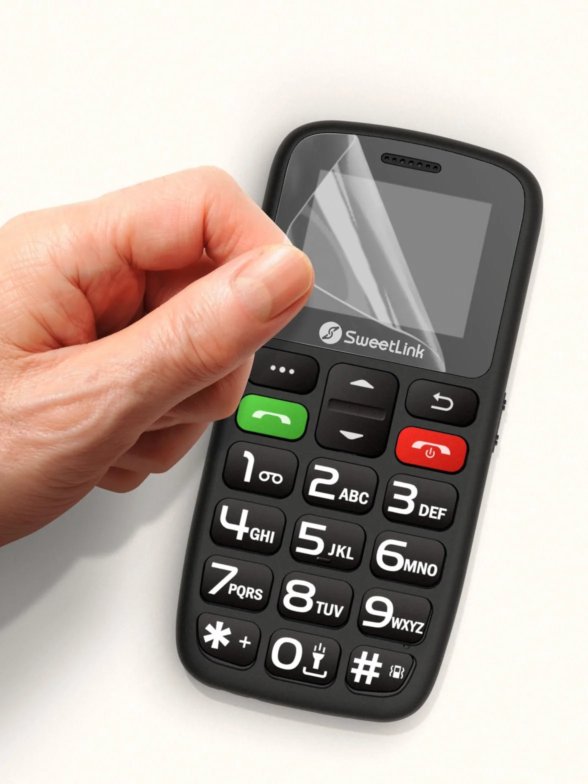 SweetLink Telefon komórkowy dla seniorów z dużymi przyciskami, telefony komórkowe GSM dla seniorów o dużej głośności, kontakty obrazkowe, funkcja SOS, szybkie wybieranie, czarny