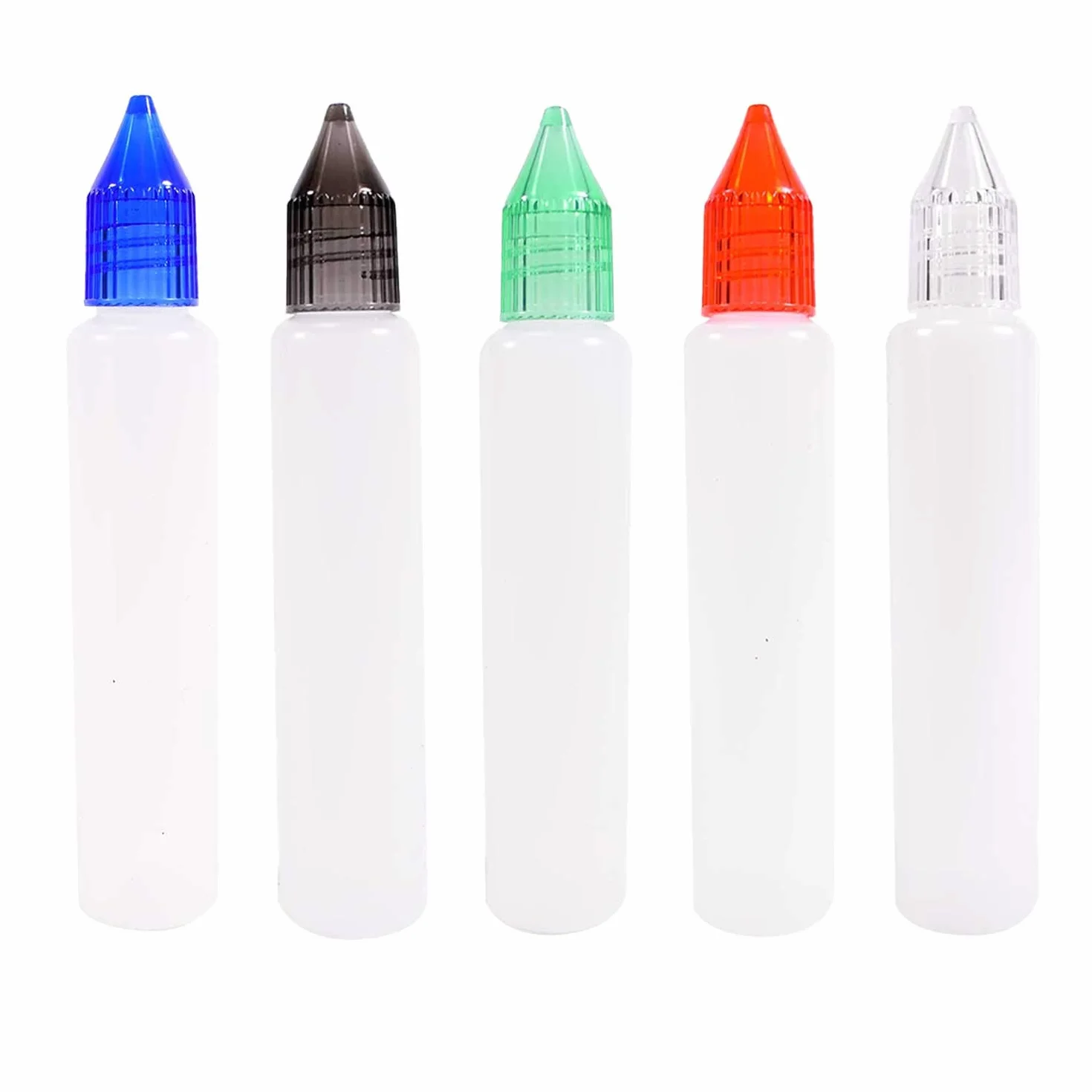 TRIXES Butelki z kroplomierzem "Unicorn", opakowanie 5 sztuk, 30 ml, w stylu długopisu - butelki do wielokrotnego napełniania
