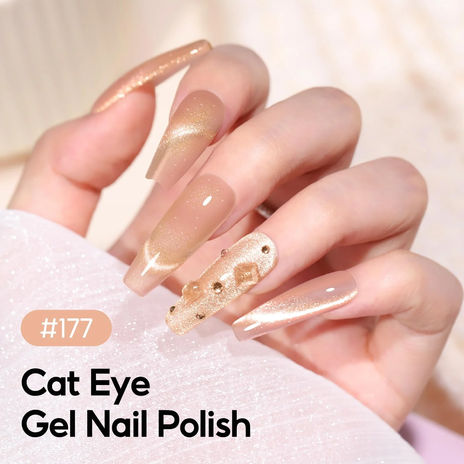 PEACECOLOR Lakiery żelowe Cat Eye, 6 kolorów, brązowe, różowe, magnetyczne, zmywalne, UV/LED, holograficzne lakiery żelowe Cat Eye z magnesem do zdobień paznokci w salonie i w domu, 10 ml