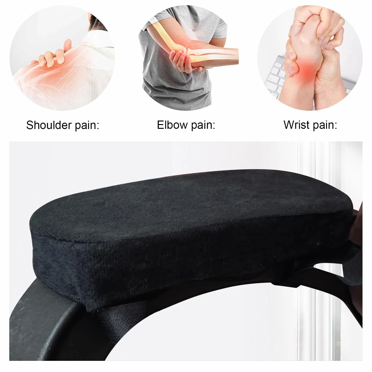 Podłokietniki z pianki z pamięcią kształtu do krzesła biurowego, ergonomiczne, grube, tapicerowane