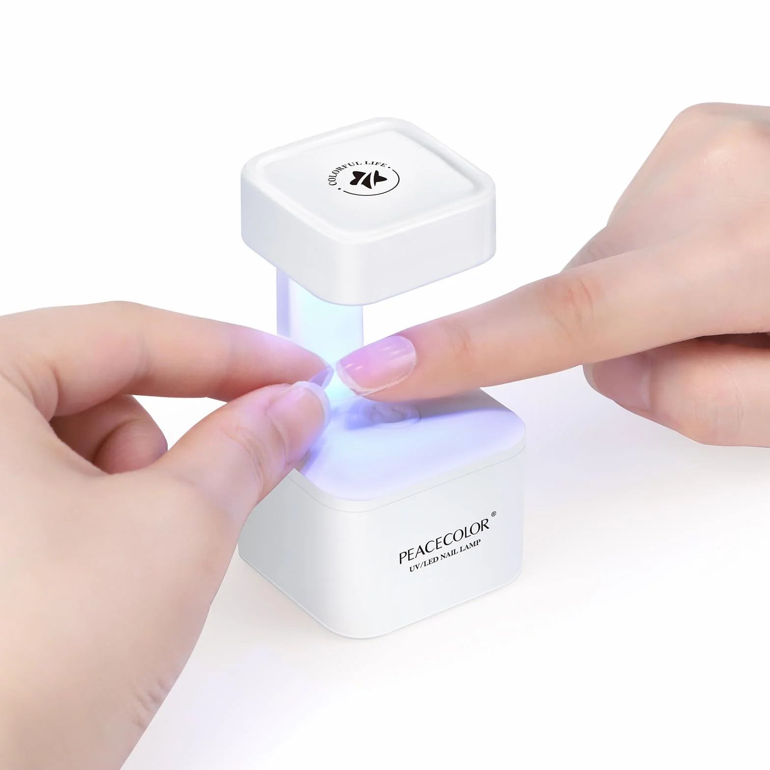 PEACECOLOR Lampa UV Mini – przenośna lampa UV/LED do paznokci z 2 trybami timera, suszarka do paznokci, przeznaczona do kleju do paznokci, lakieru hybrydowego, żelu do przedłużania paznokci oraz cyrko