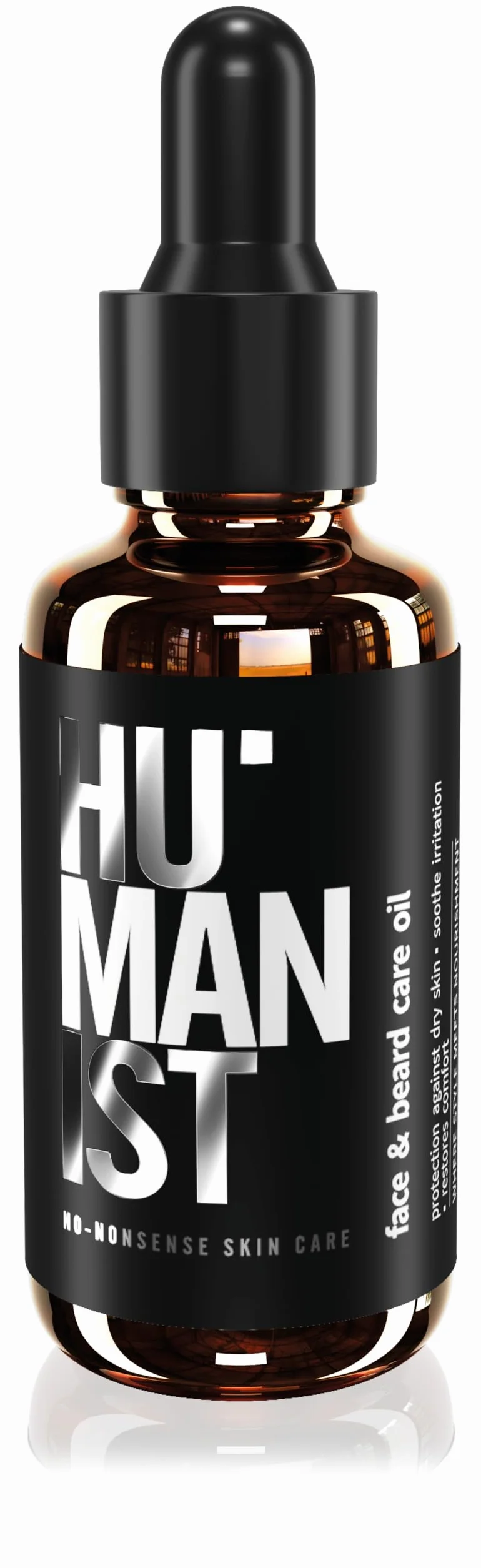 Humanist Moisturizing Face & Beard Oil - ochrona przed suchą skórą - rewitalizujący - naturalny skład - wegański - 30 ml