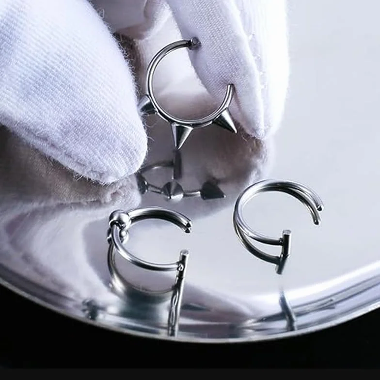 Pierścień do ust 3 sztuk zestaw do przekłuwania nosa obręcz Tragus Piercing wargi Piercing dolny warga przegrody nosowej Unisex kolczyk, kolczyk do nosa, Stal nierdzewna