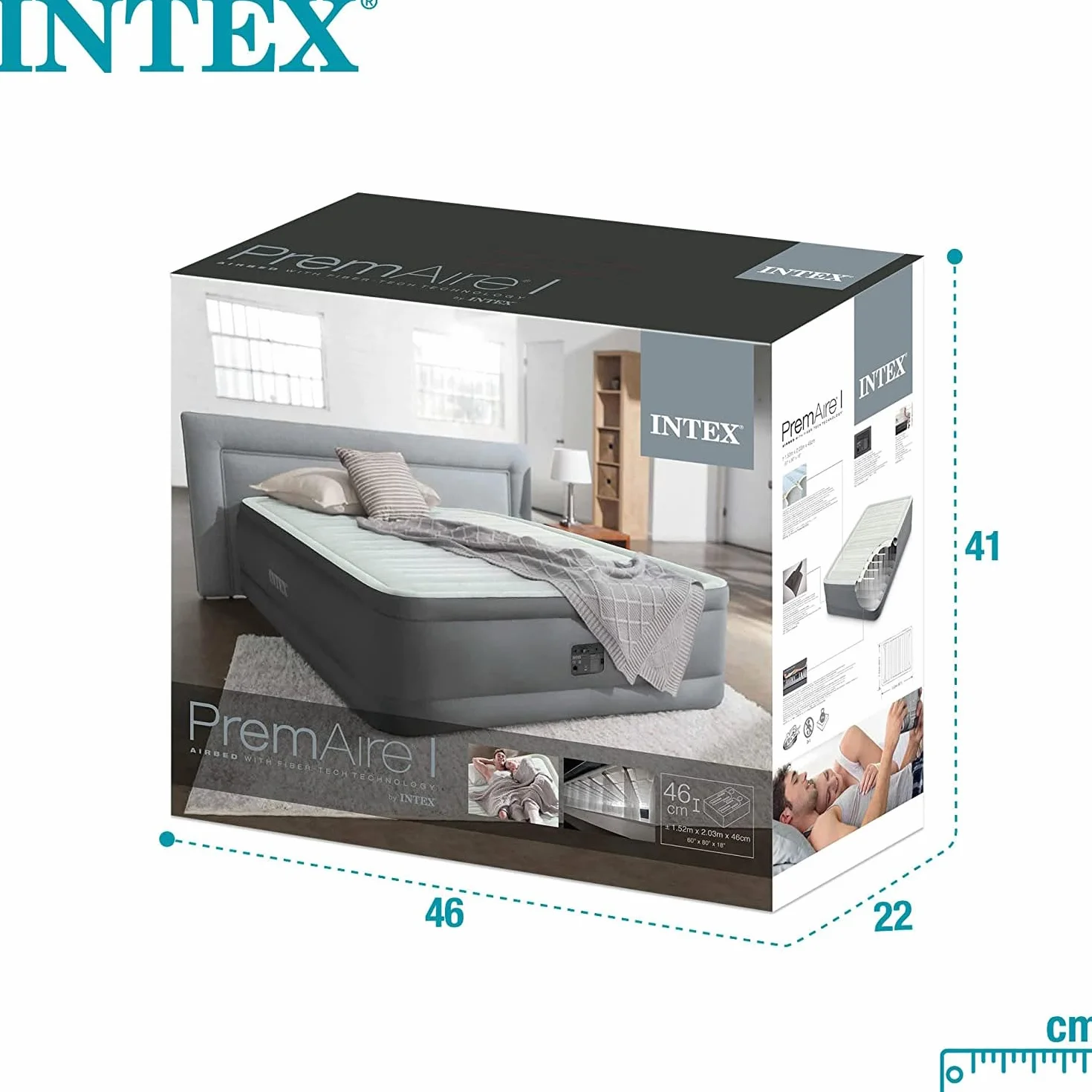 Intex 64902ND Materasso Dura-Beam PremAire Singolo Autogonfiante 99x191x46 cm
