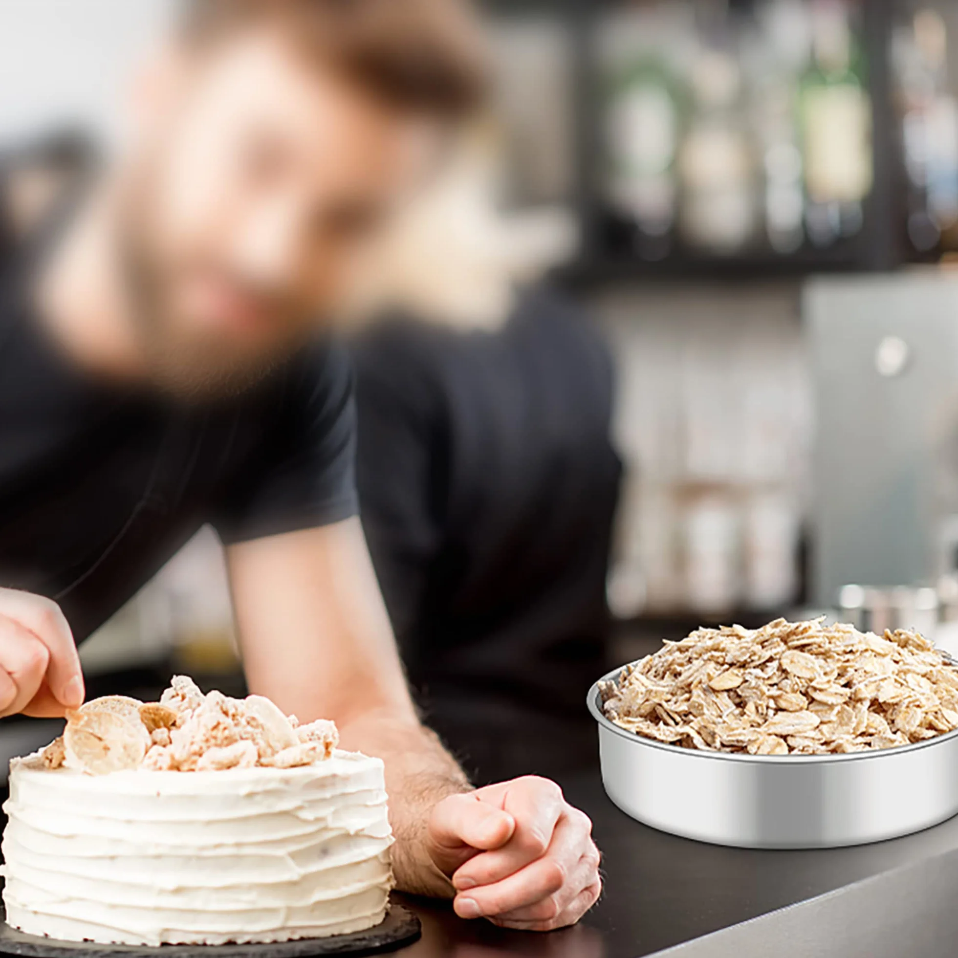 Joyfair Okrągła forma do pieczenia 21 cm ze stali nierdzewnej z pokrywką