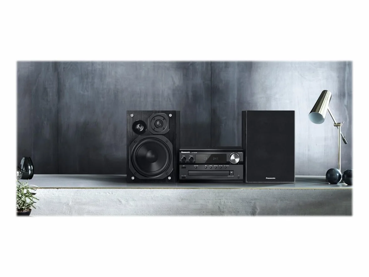 Panasonic SC-PMX90 system stereo CD (120W, 3-drożny system głośnikowy, szeroka kompatybilność, AUX-IN Auto Play, Remastering Bluetooth), czarny