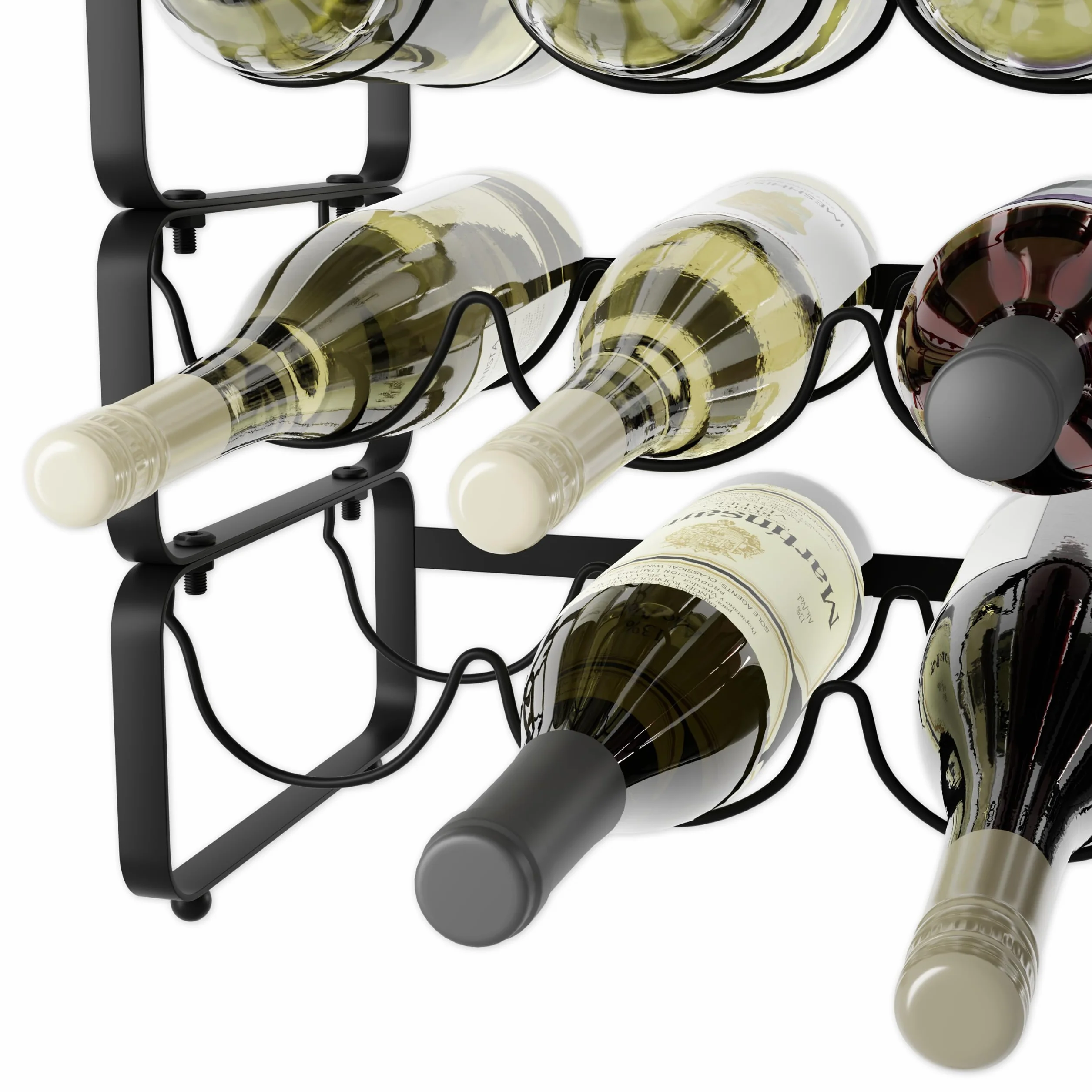 Lenmar LOFT metalowy regał na wino 40x28x20 cm 12 butelek