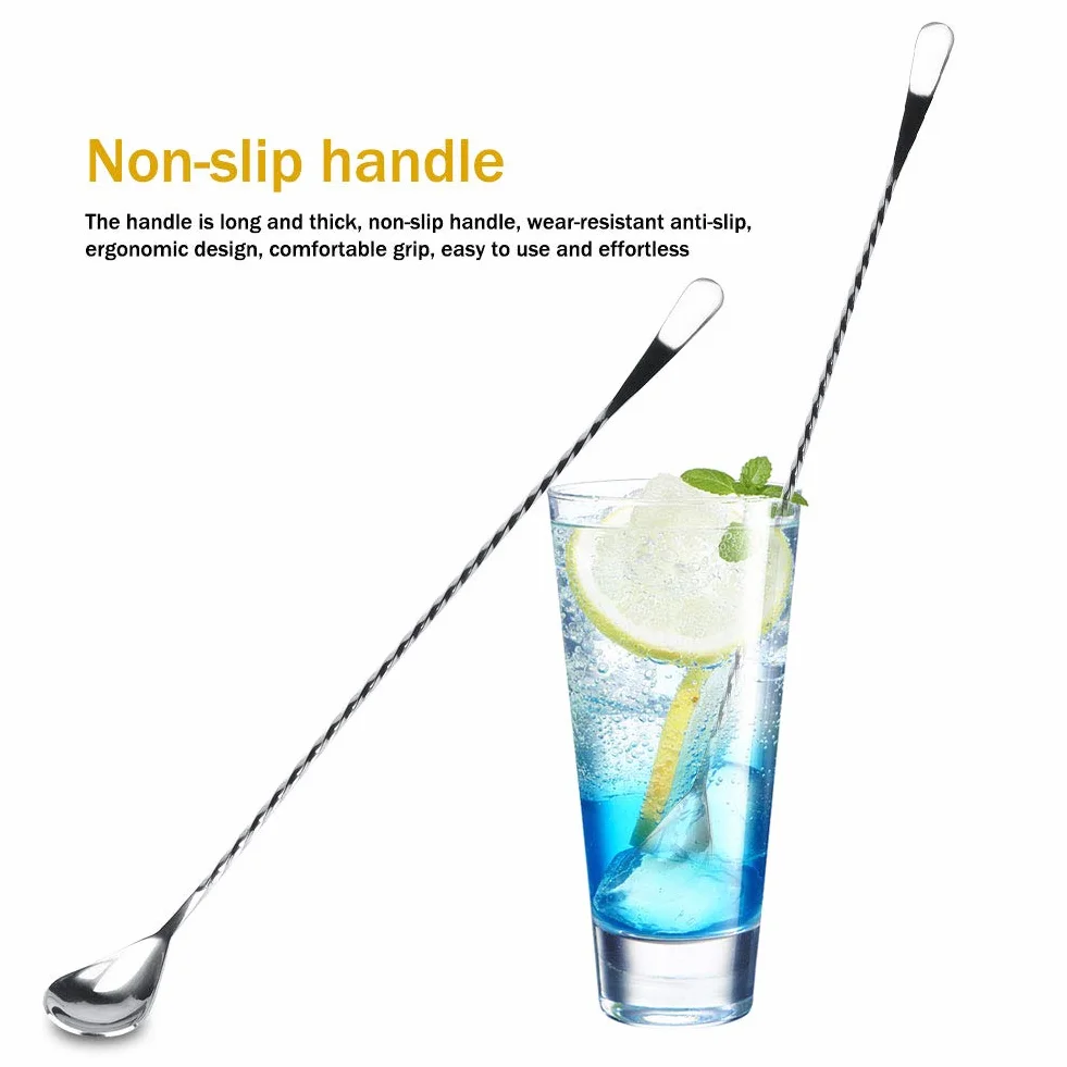 Błotnik koktajlowy ze stali nierdzewnej 40 cm łyżka do mieszania zestaw narzędzi do mojito