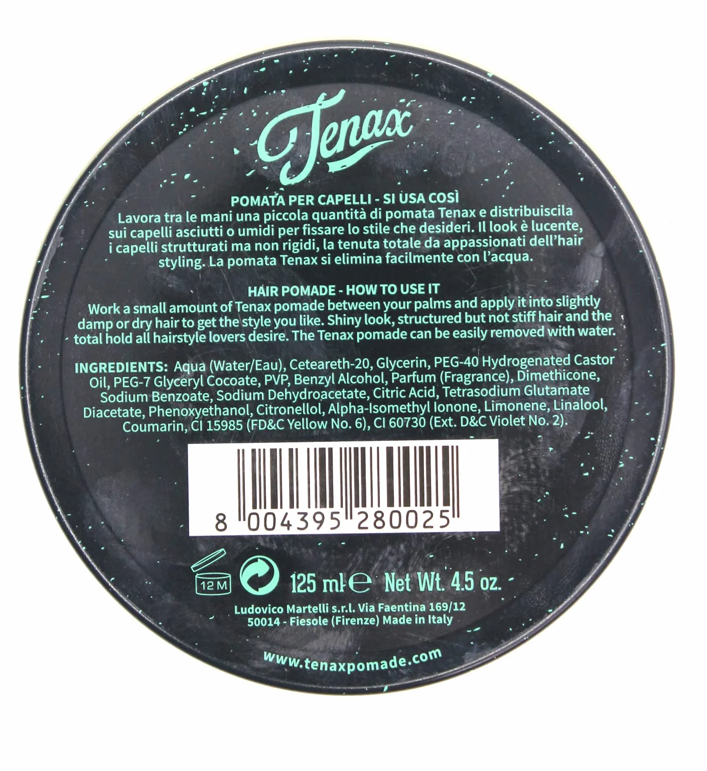 Tenax Ultra Strong Shine pomada do włosów 125 ml mocne trzymanie połysk