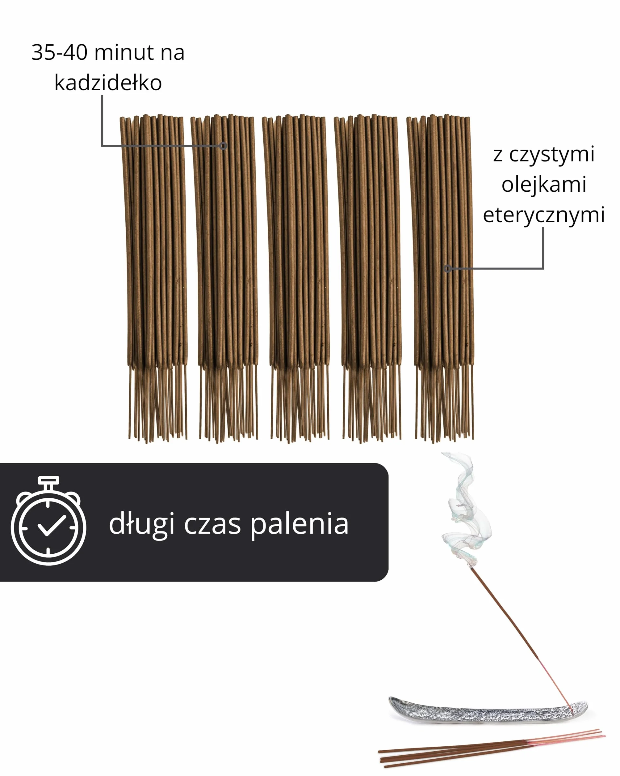 Incensera Kadzidełka Lawendowe – 100 sztuk – Naturalny Zapach na relaks, Medytację, sen, jogę i rytuały – Prezentowy Zestaw