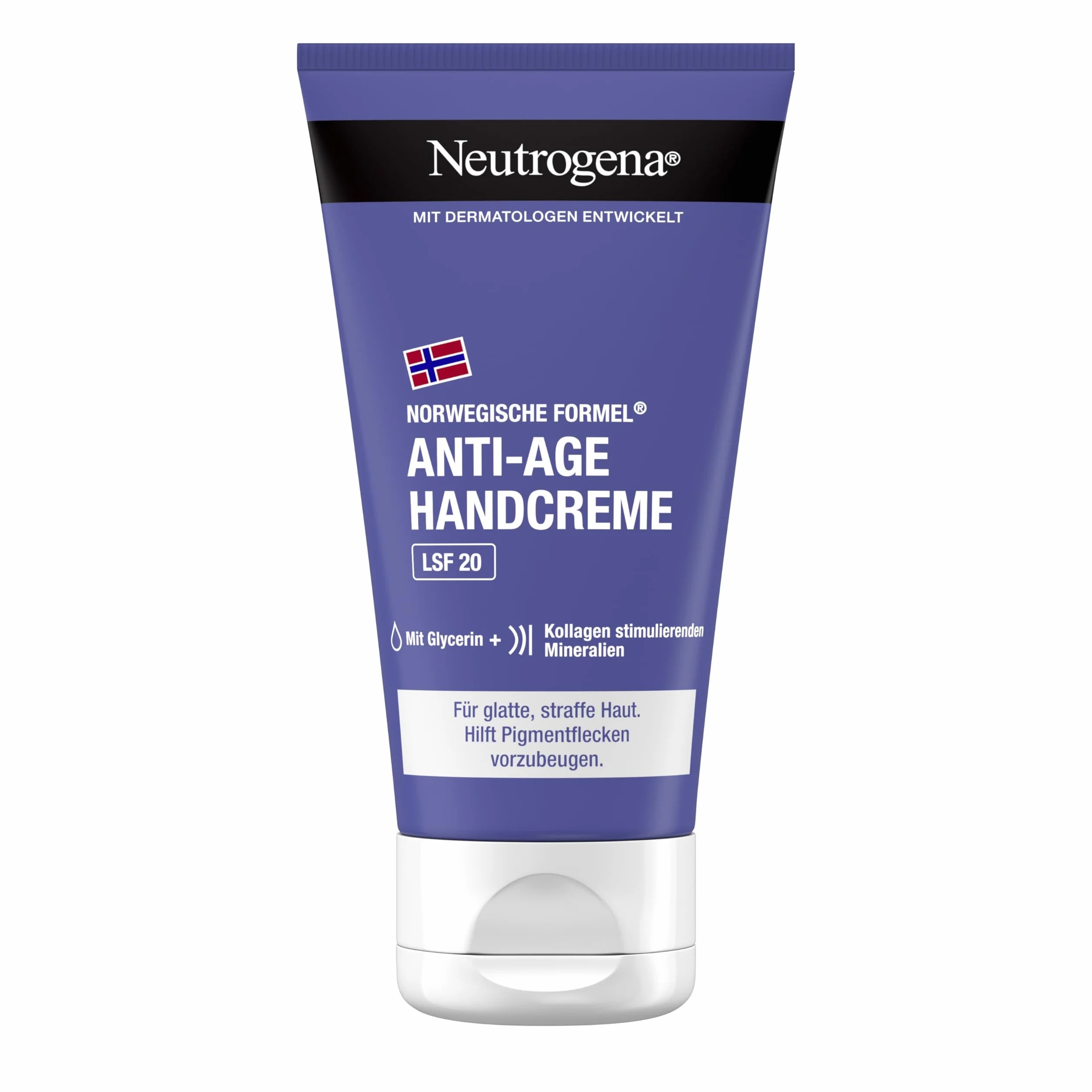 Neutrogena Norweska formuła Anti-Age krem do rąk z LSF 20, pielęgnujący krem nawilżający z kolagenem, dla gładkiej i jędrnej skóry, 75 ml