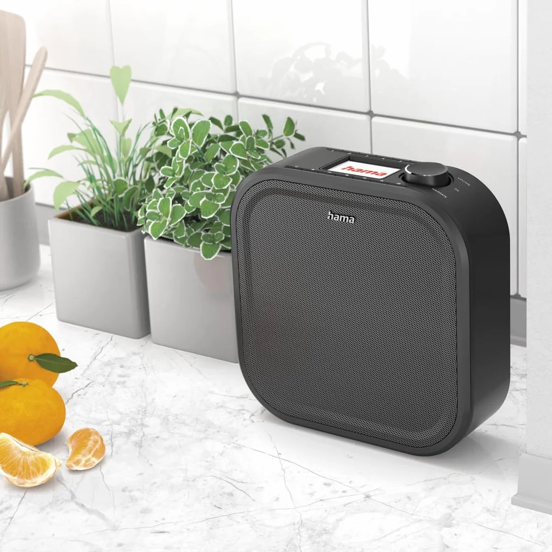 Hama Radio internetowe Hama DIR355BT DAB/DAB+, Bluetooth i Spotify (radio kuchenne FM, z wejściem AUX, z funkcją budzika i wyświetlaczem, radio podszafkowe z płytą montażową bez wiercenia), czarne