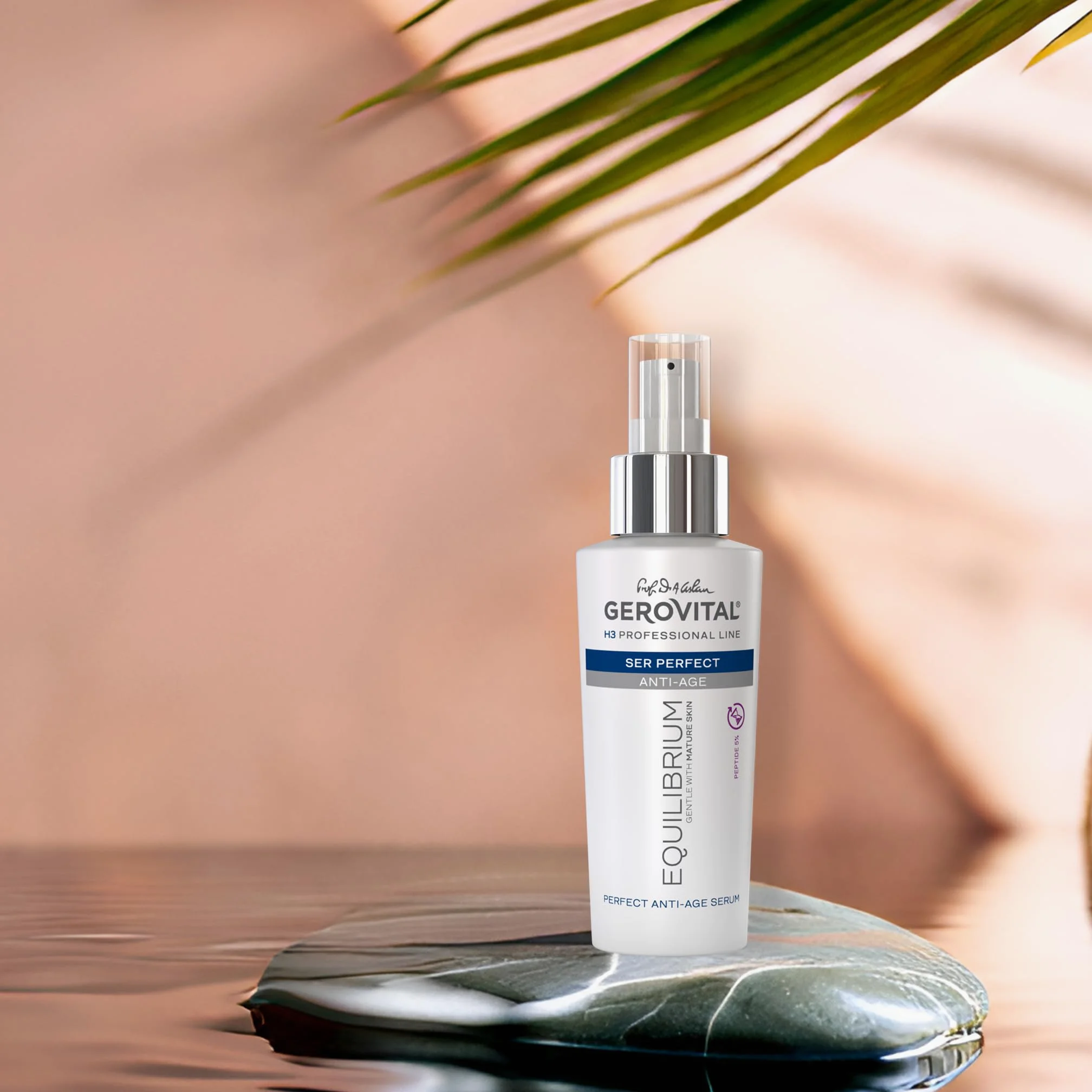 Gerovital H3 Equilibrium profesjonalne serum do twarzy z 5% peptydami – przeciwzmarszczkowy i intensywny zabieg nawilżający dla skóry dojrzałej, suchej i pomarszczonej, 100 ml