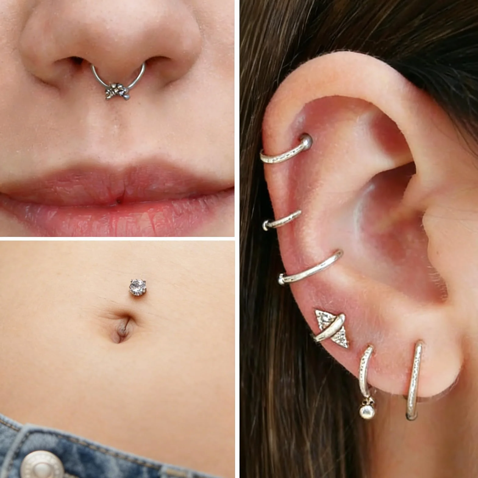 5 sztuk igieł do piercingu, zestaw do piercingu z osłonami rurowymi, piercing do uszu, nosa i ust