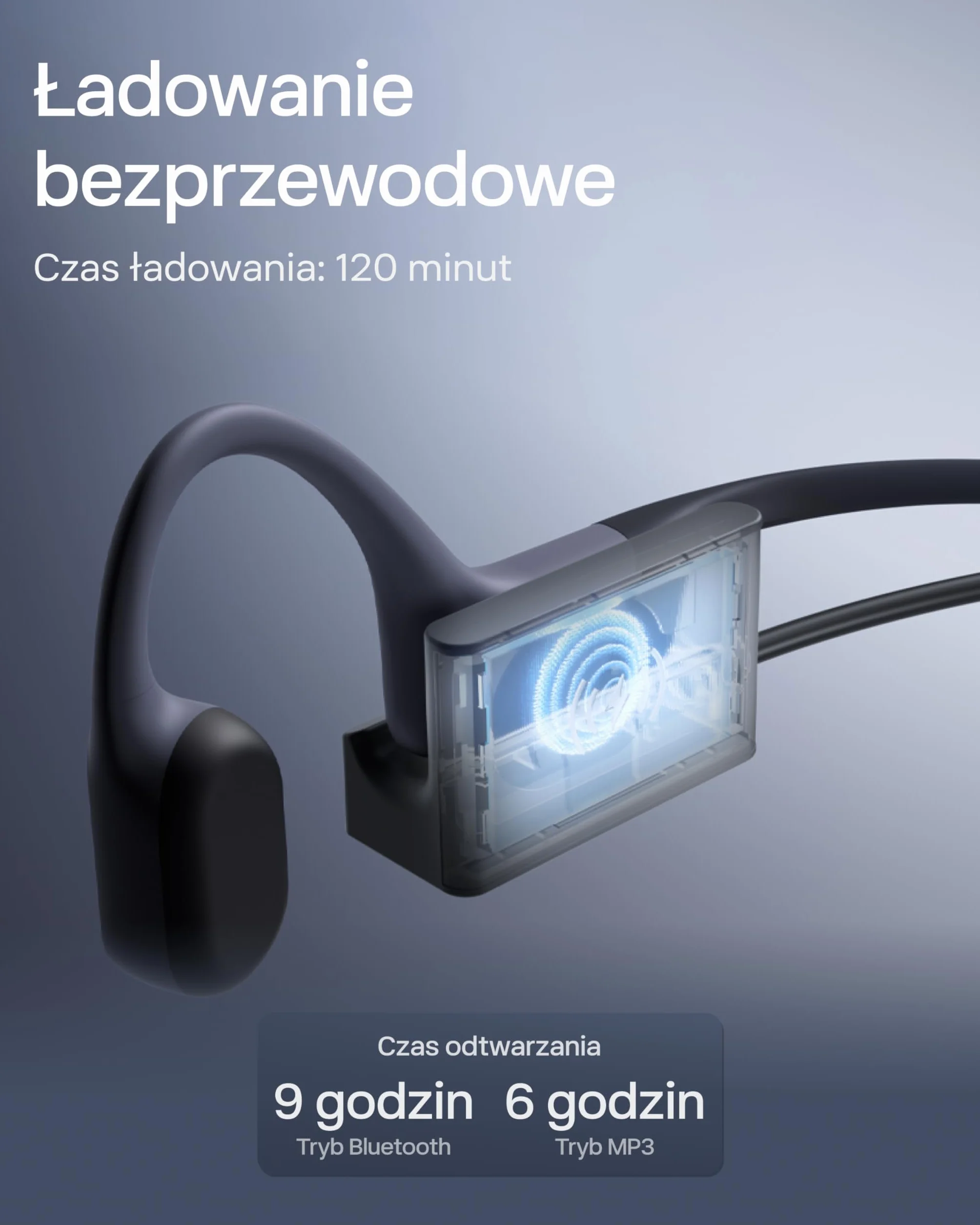 SHOKZ OpenSwim Pro Słuchawki Sportowe z Bone Conduction, Wodoszczelne IP68 Słuchawki Open-Ear z Bluetooth 5.4, Ładowanie bezprzewodowe,32GB Pamięci MP3, 9h Czasu Pracy do Biegania, Pływania - Szare