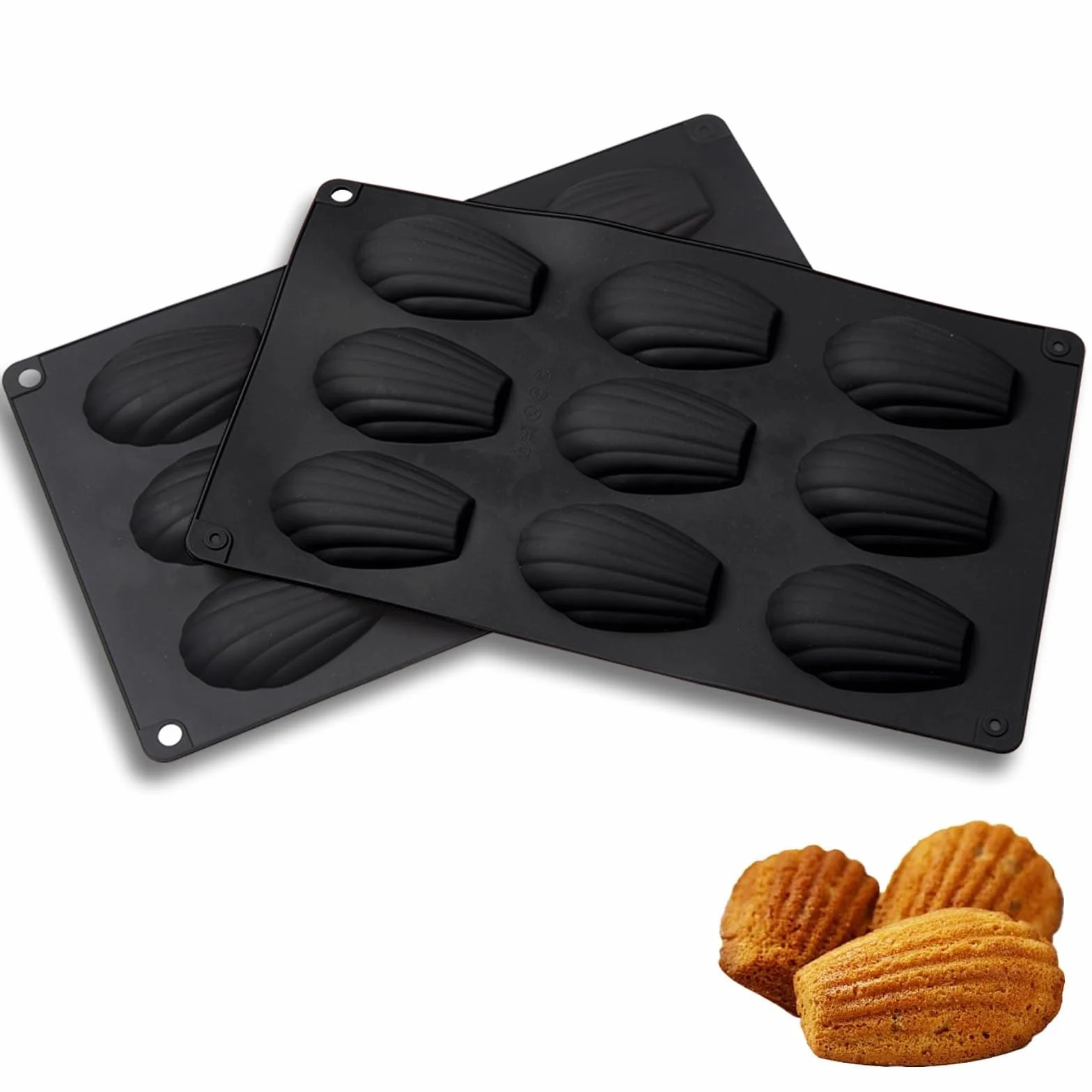 Silikonowe formy do pieczenia Madeleine 2 sztuki 9 pustych przestrzeni