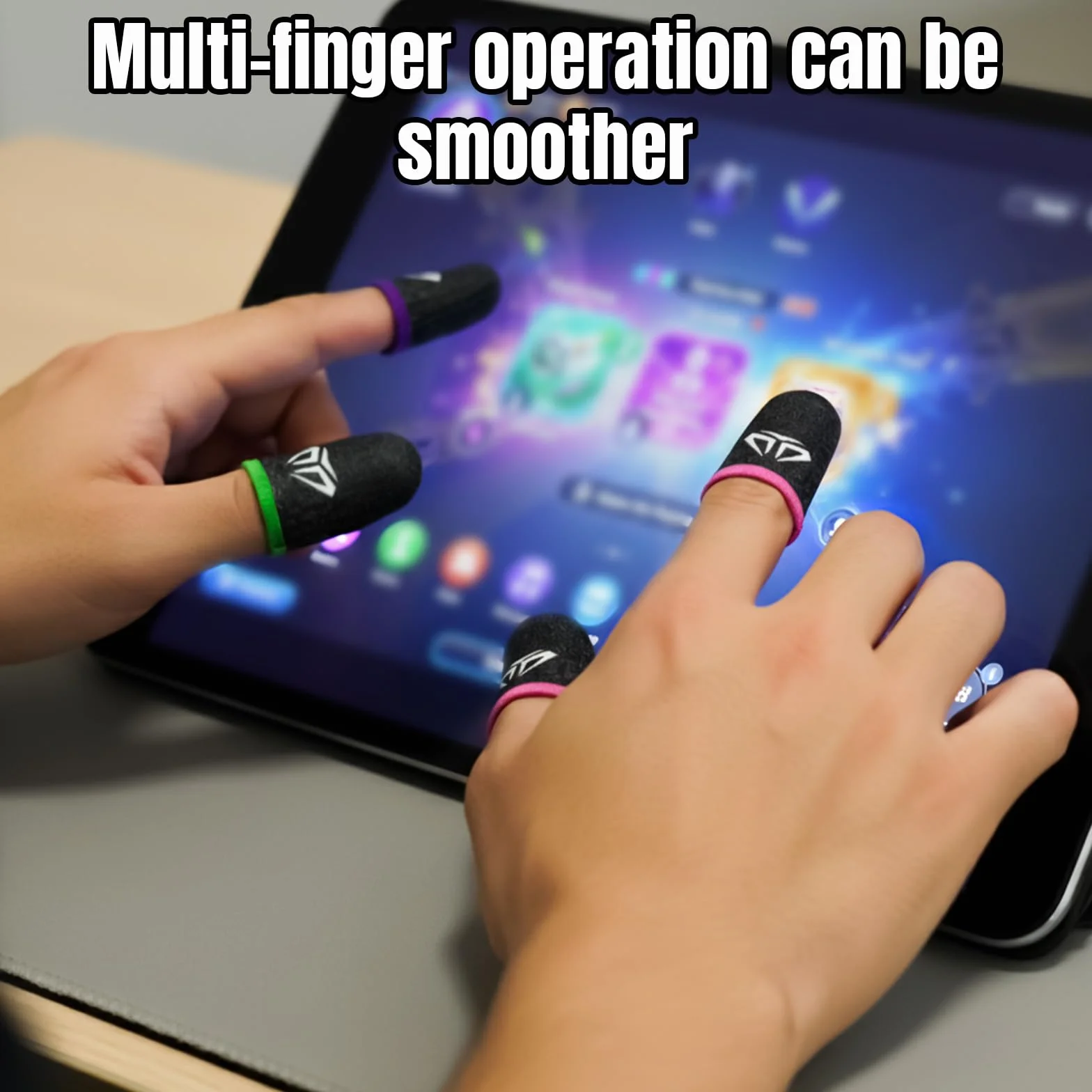 Qianyu 10 sztuk mobilnych rękawów do gier z futerałem, srebrne włókna, ekran dotykowy Thumb Thumb na kciuk, jedwabiste, odporne na pot, oddychające rękawiczki do wszystkich gier