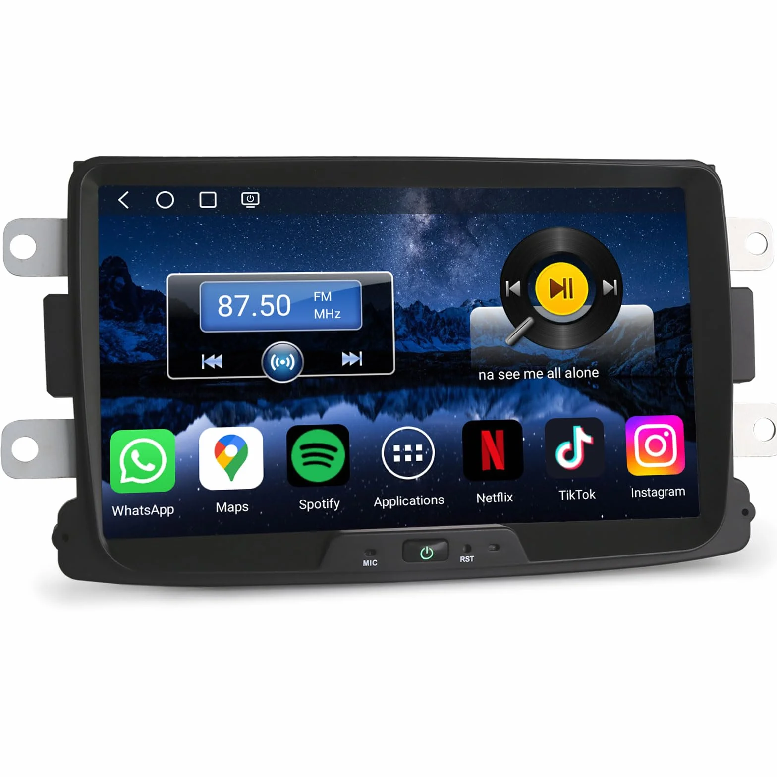 Erisin 8" Qualcomm 8-rdzeniowy 4 GB + 64 GB Android 14 radio samochodowe Bluetooth do Renault Dacia Duster Logan Sandero Dokker Lodgy GPS nawigacja bezprzewodowa CarPlay Android Auto DSP WiFi 4G DAB+