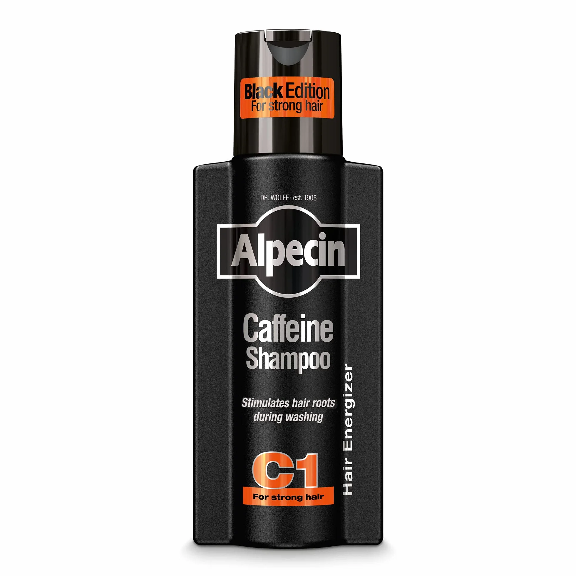 Alpecin Black Szampon kofeinowy z nowym zapachem 1x250ml | Zapobiega i redukuje wypadanie włosów | Pielęgnacja włosów dla mężczyzn Made in Germany