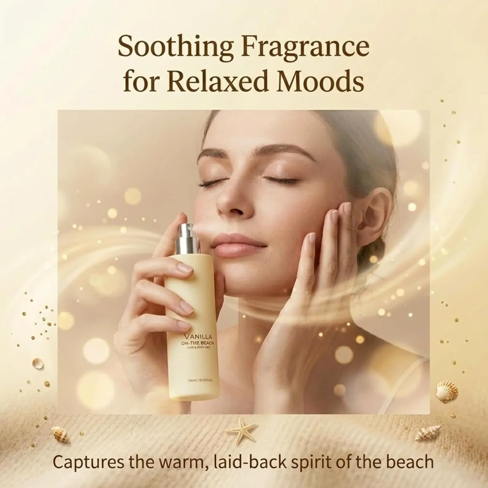 Vanilla on-the-Beach 2 w 1 spray do włosów i ciała, waniliowy spray do ciała dla kobiet, długotrwały zapach premium na bazie wody (2 szt.)