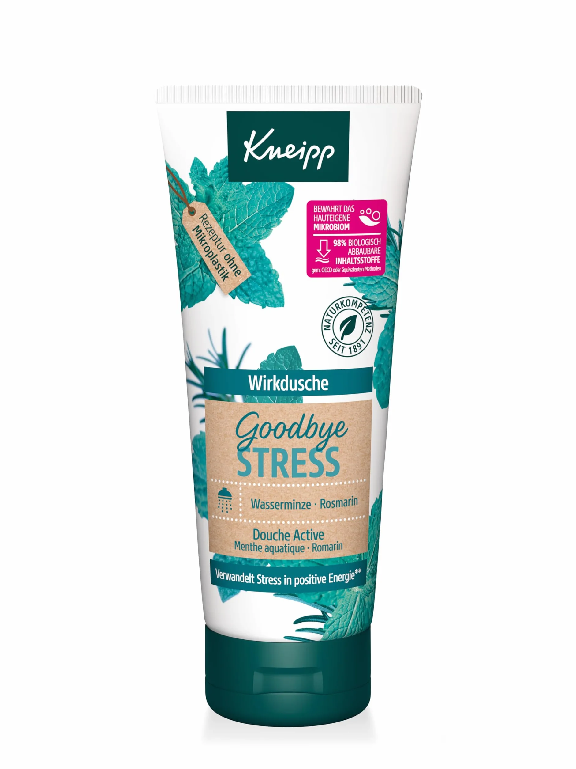 Kneipp Zestaw upominkowy Goodbye Stress – zawiera 1 x aktywny żel pod prysznic i 1 x balsam do ciała – Goodbye Stress: odświeżający zapach z naturalnym olejkiem eterycznym rozmarynu i ekstraktem z