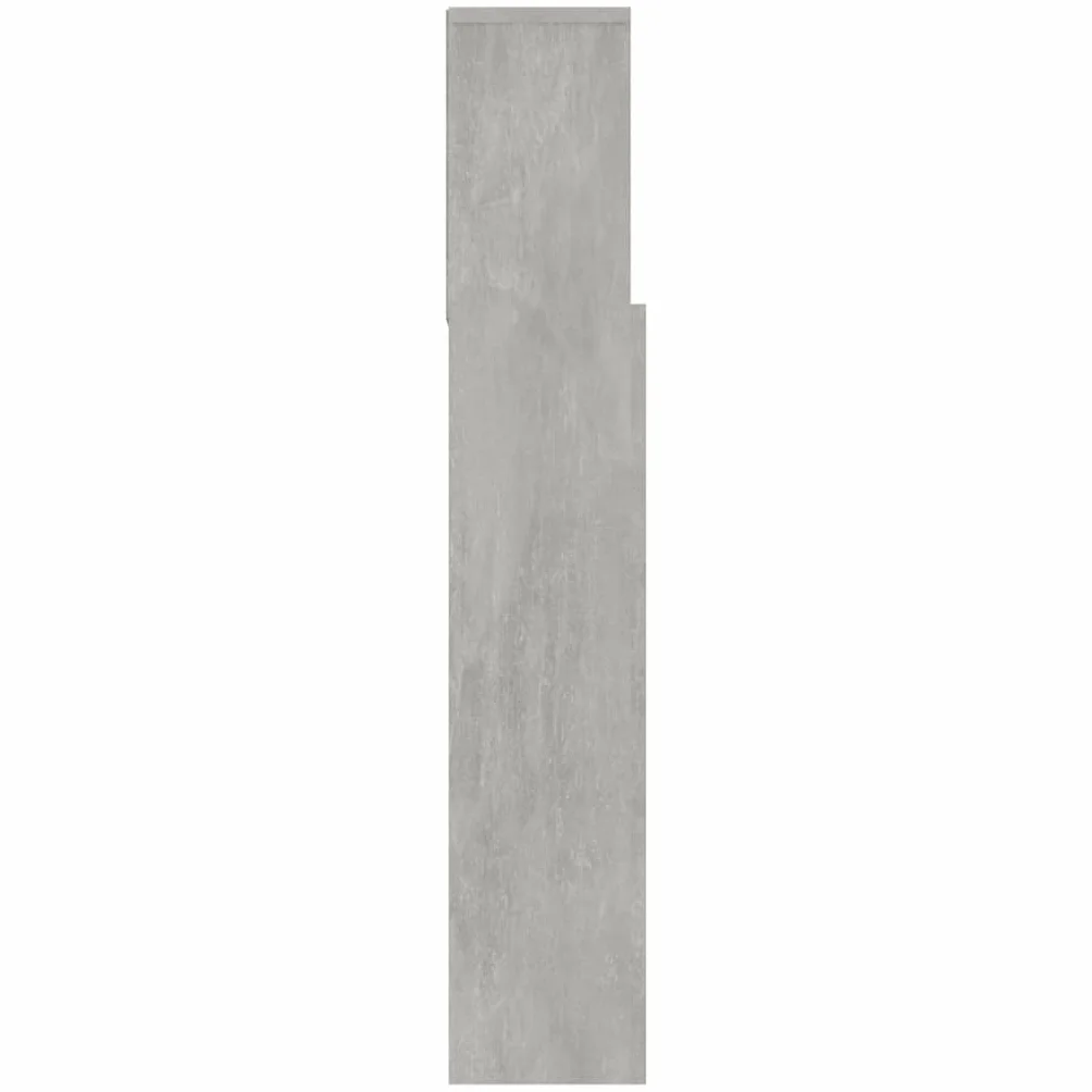 vidaXL Wezgłowie łóżka z półkami szarość betonu 120x19x103,5 cm