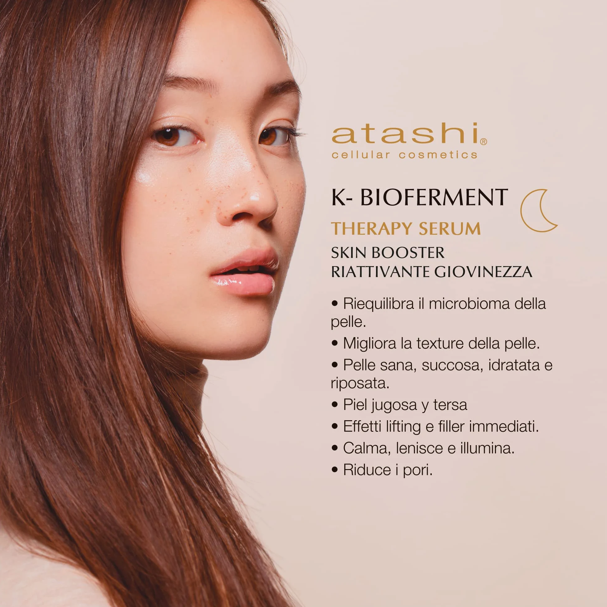 Atashi K-Bioferment | Therapy Luxury Serum Skin Booster | Serum aktywujące dla młodzieży | Rewitalizujące i regenerujące serum do twarzy przeciwstarzeniowe | Skóra wrażliwa i zestresowana | 30 ml