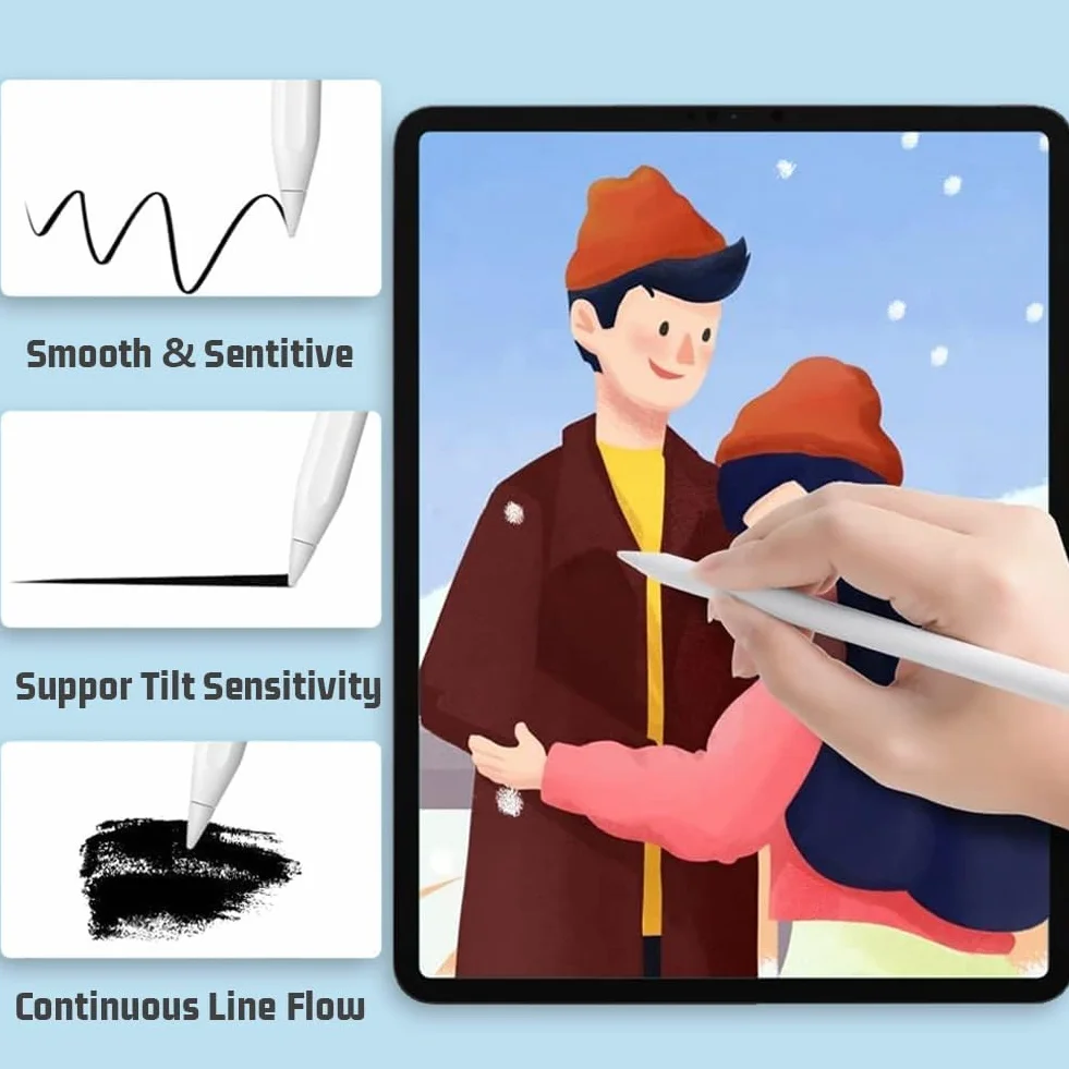 flintronic Końcówka do Apple Pencil, 4 sztuki wskazówek, wysoka czułość końcówki, akcesoria wymienne końcówki, do Apple Pencil 1. i 2. generacji (biały x 4)