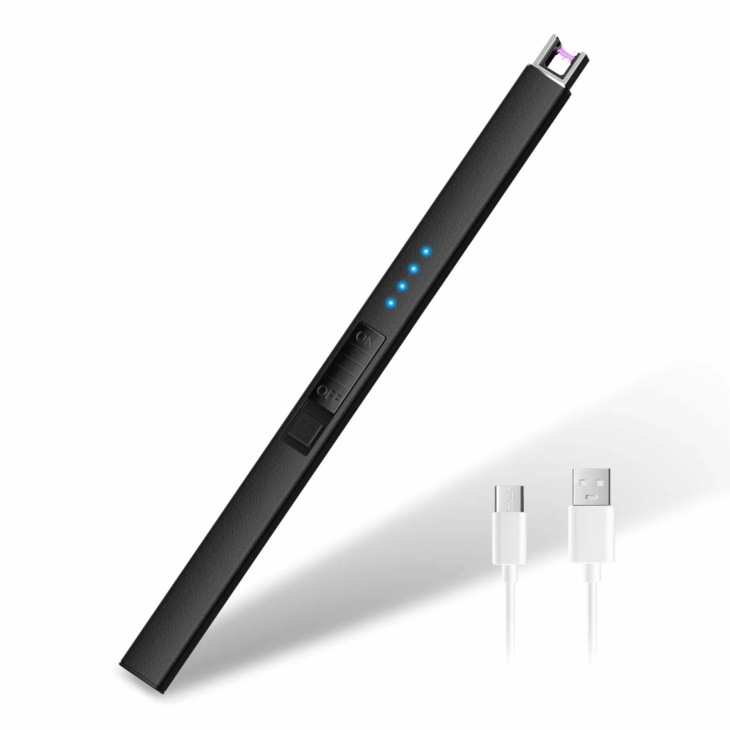 Elektryczna zapalniczka świecowa USB z wyświetlaczem LED, łuk plazmowy, wiatroszczelna, bezpłomieniowa