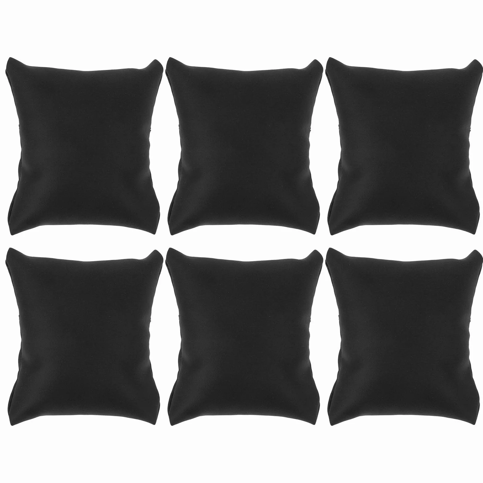 Amosfun 6 poduszek na zegarki ze skóry PU, 8 x 9 cm, czarne, przechowywanie biżuterii