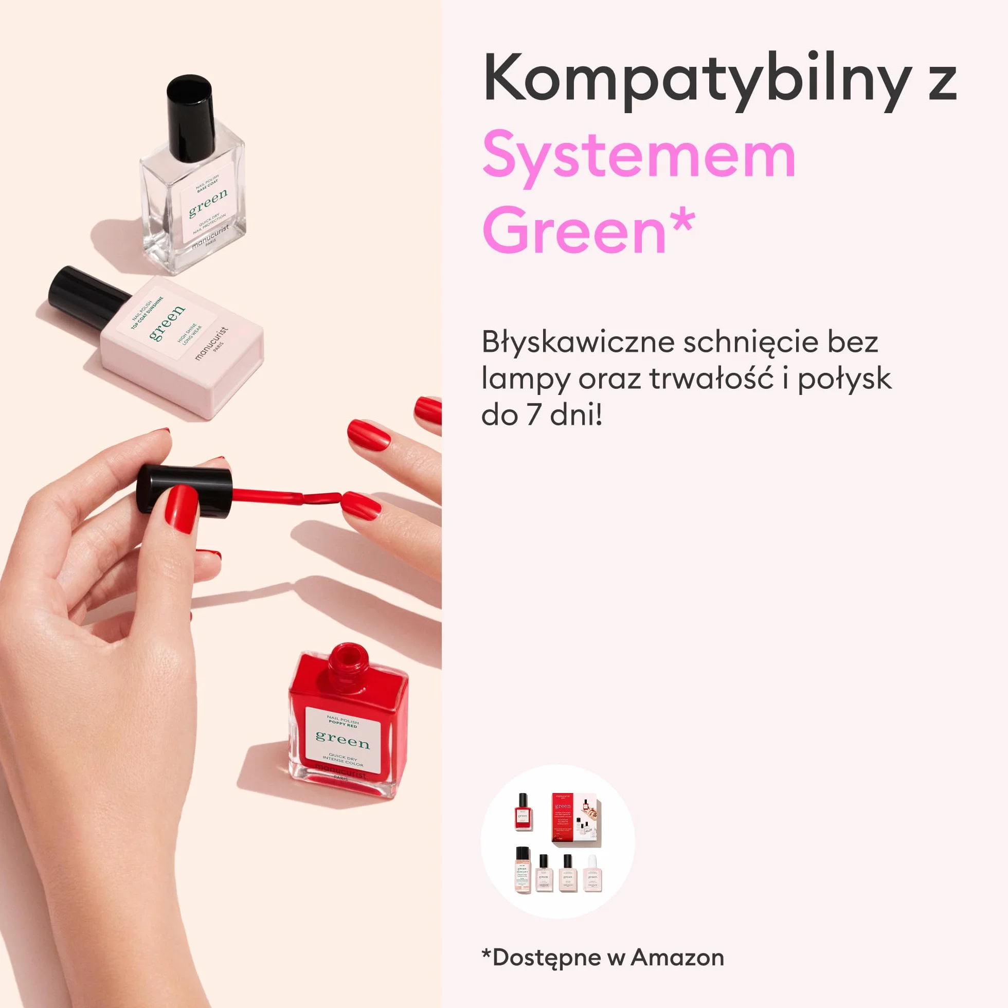 Manucurist - Zielony do paznokci słoneczny - Biały ze złotymi refleksami - 9-Free Classic - Wegański i organiczny (83%) - Profesjonalny manicure - 15 ml