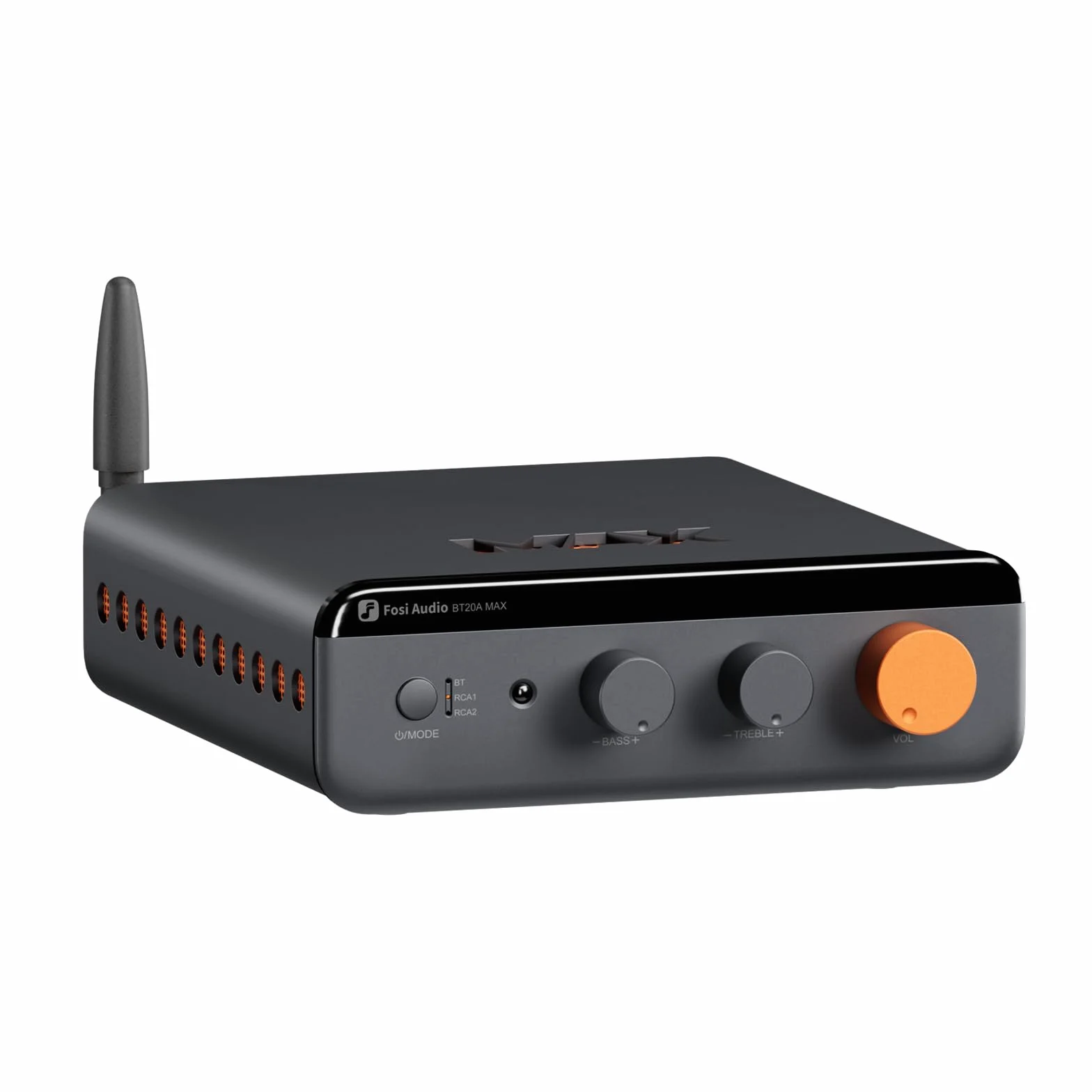 Fosi Audio BT20A MAX Wzmacniacz Mocy Stereo, 300W x2 Wzmacniacz Audio Hi-Fi z Technologią PFFB, LDAC Bluetooth 6.0, Podwójne Niezależne Zasilanie, Pilot Zdalnego Sterowania, Idealny do Systemów 2.1