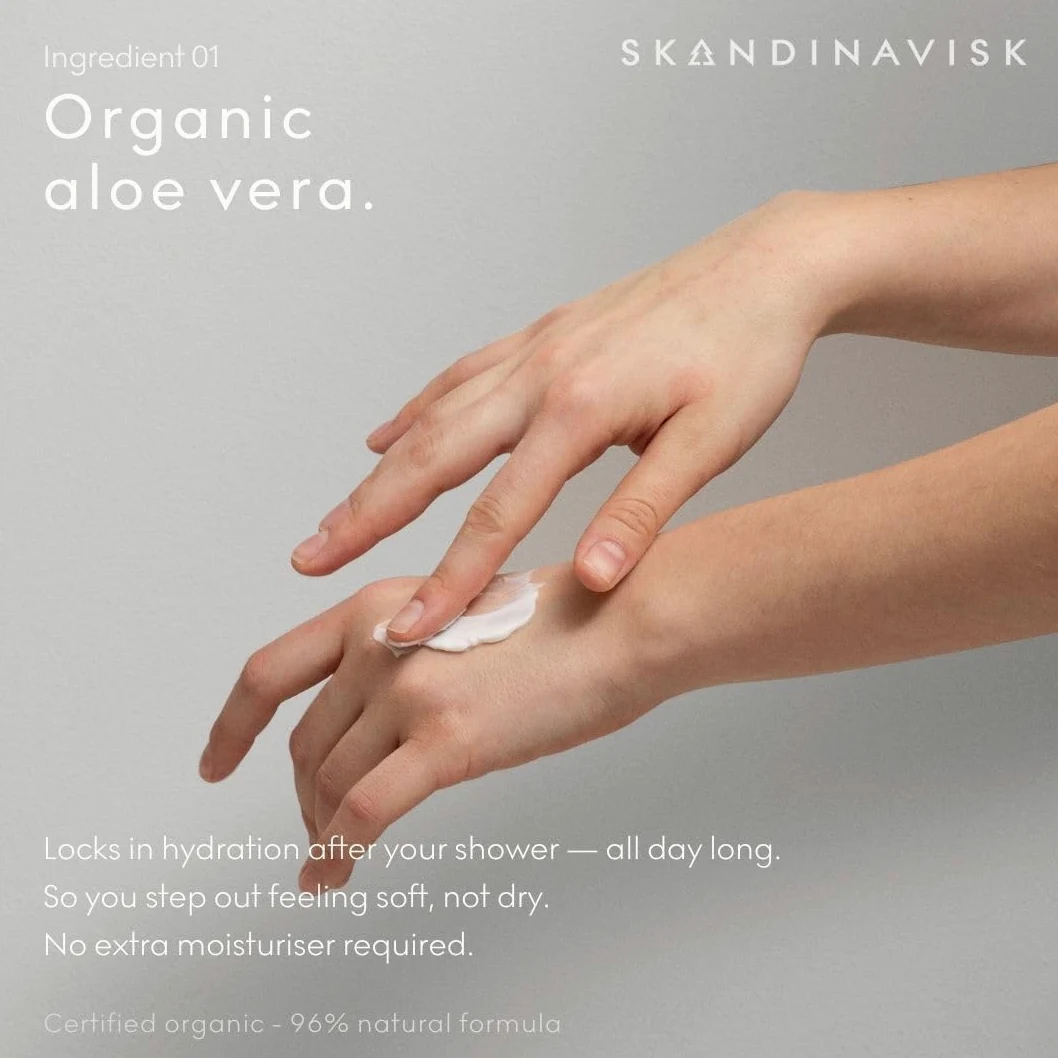 Skandinavisk Skog 'Wald' balsam do rąk i ciała, nuty zapachowe: igły sosnowe i szyszki jodłowe, sok brzozowy i konwalia, kolorowa szklana butelka z pompką, 200 ml