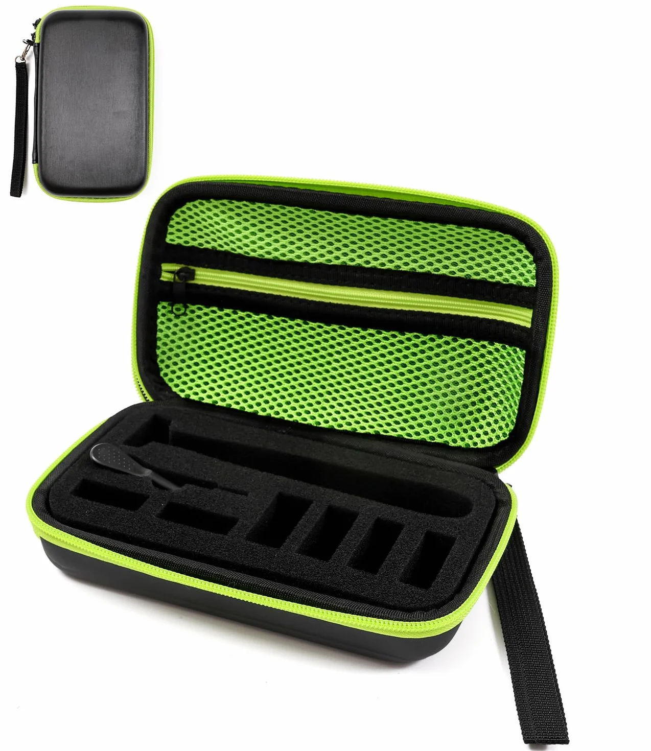 Przechowywanie Brzytwy Etui na Brzytwę Twarda Osłona Podróżna do Philips OneBlade QP2530/30, QP2630/30, QP2520/30, QP2520/65 Pokrowiec Ochronny z Sieloną Szczotką
