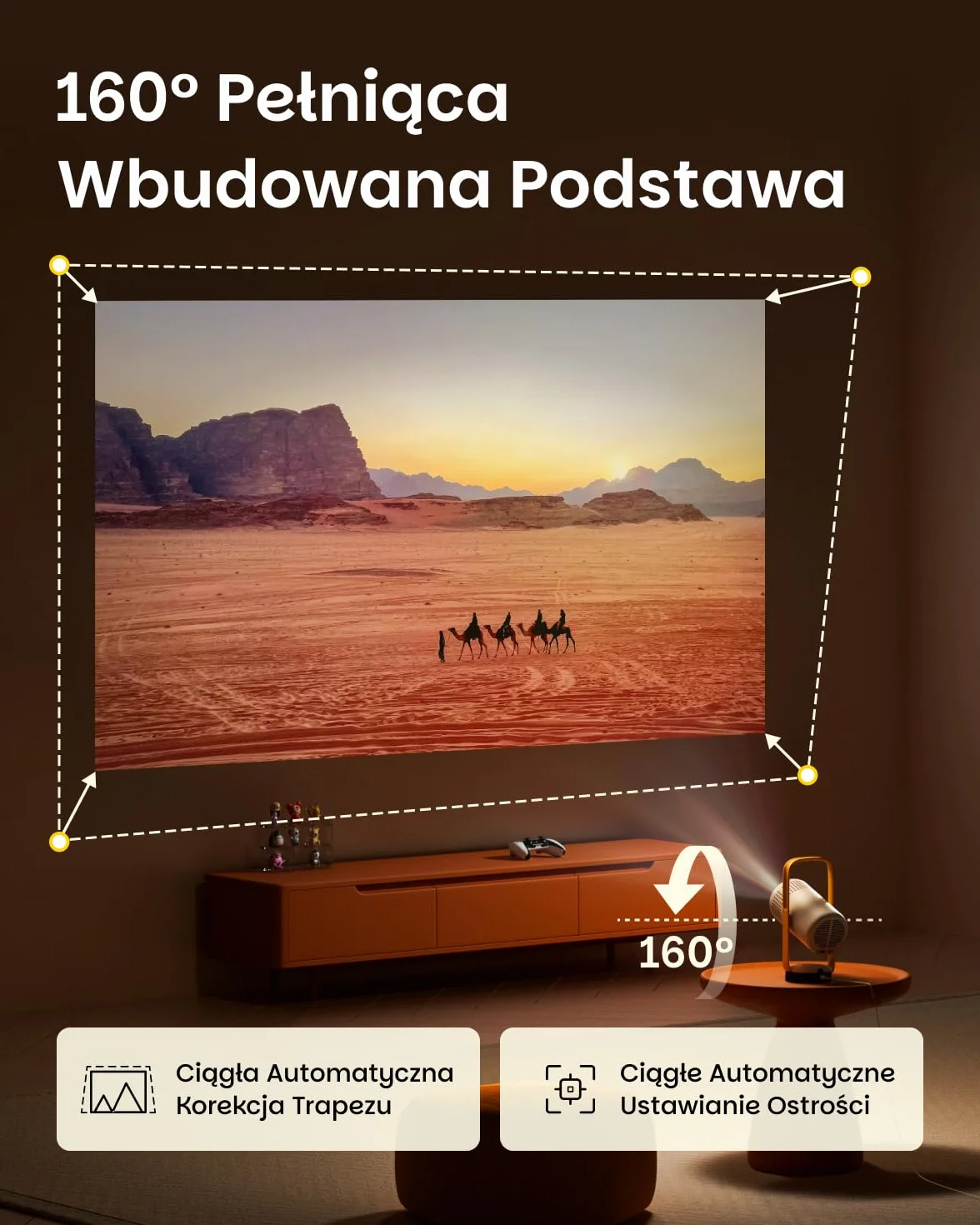 XGIMI Vibe One Smart Mini przenośny projektor 1080P, licencjonowany Netflix GTV, wbudowany akumulator, automatyczna regulacja ostrości, automatyczna korekcja trapezu, projektor domowy (szary chmura)