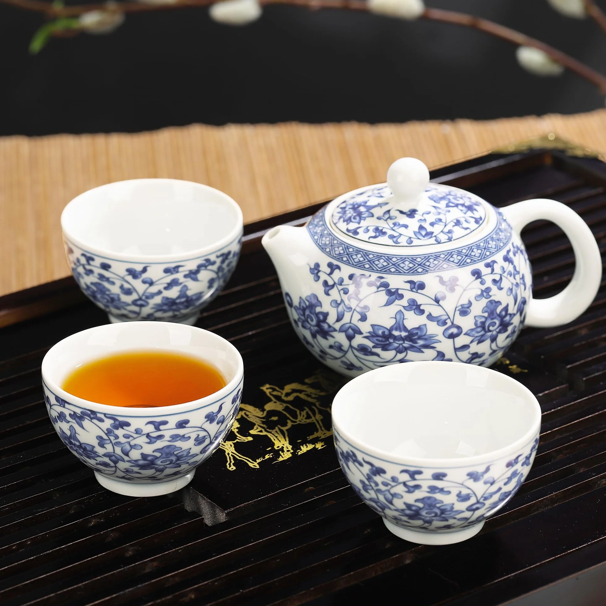 Zestaw do herbaty Gongfu 20 szt. porcelanowy czajniczek filiżanki taca