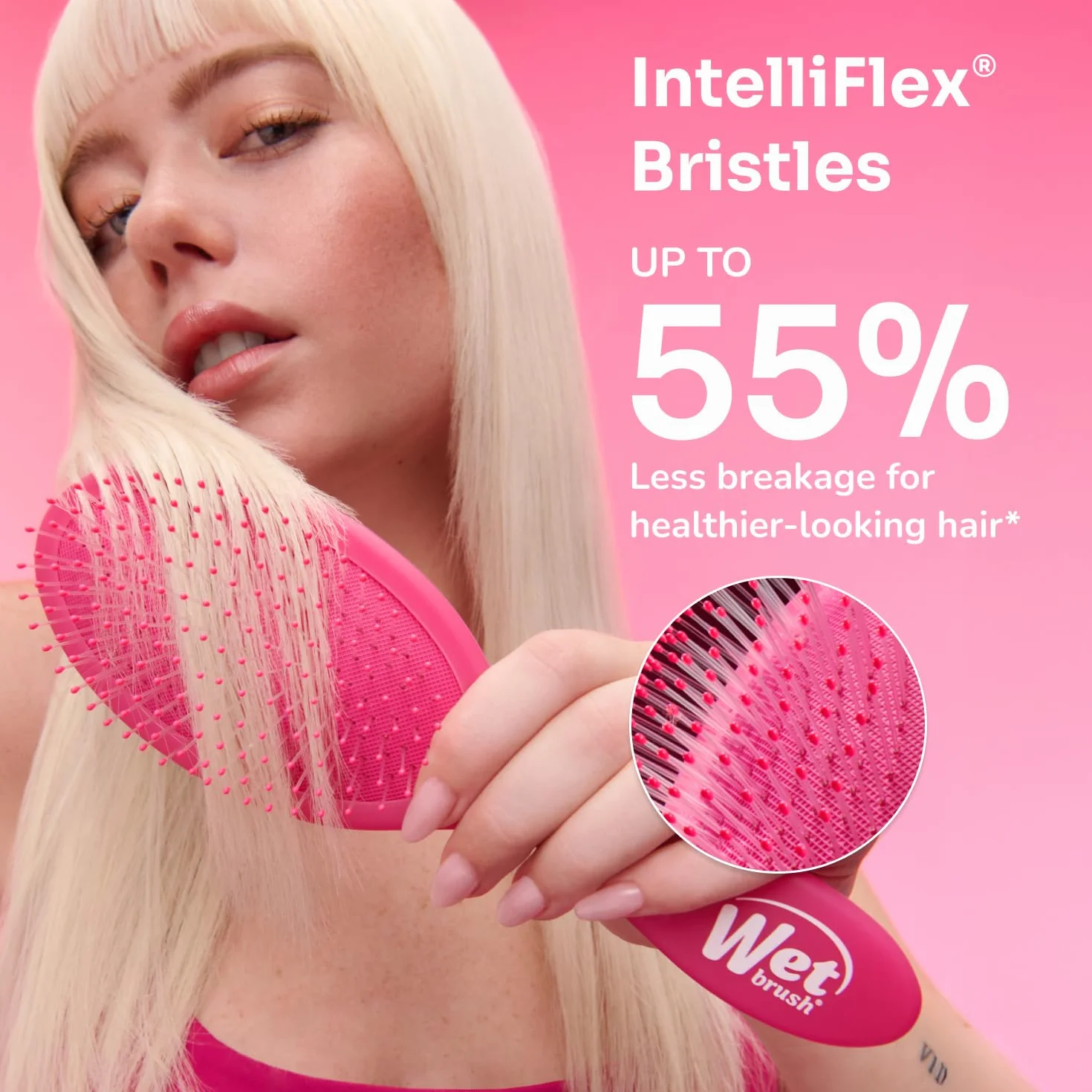 WetBrush Paddle Detangler with HeatFlex Bristles and Aquavents to Help Drying, Wider Surface Area Detangles in Less time, Detangles Hair with Ease, Suitable for All Hair Types, Elemental Blue