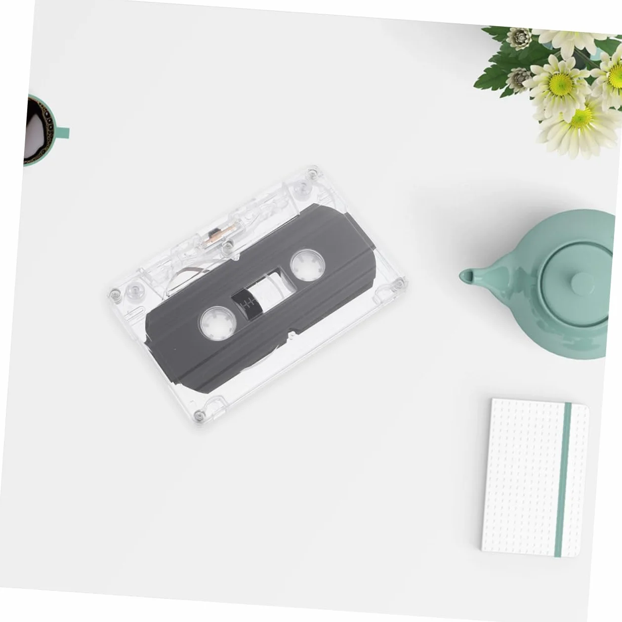 OSALADI 16kawałki Sztuk Pustych Taśm Audio Minutowych Nagrywalne Kasety Przezroczystym Etui Do Retro Stylu Do Przechowywania Muzyki i Materiałów Edukacyjnych