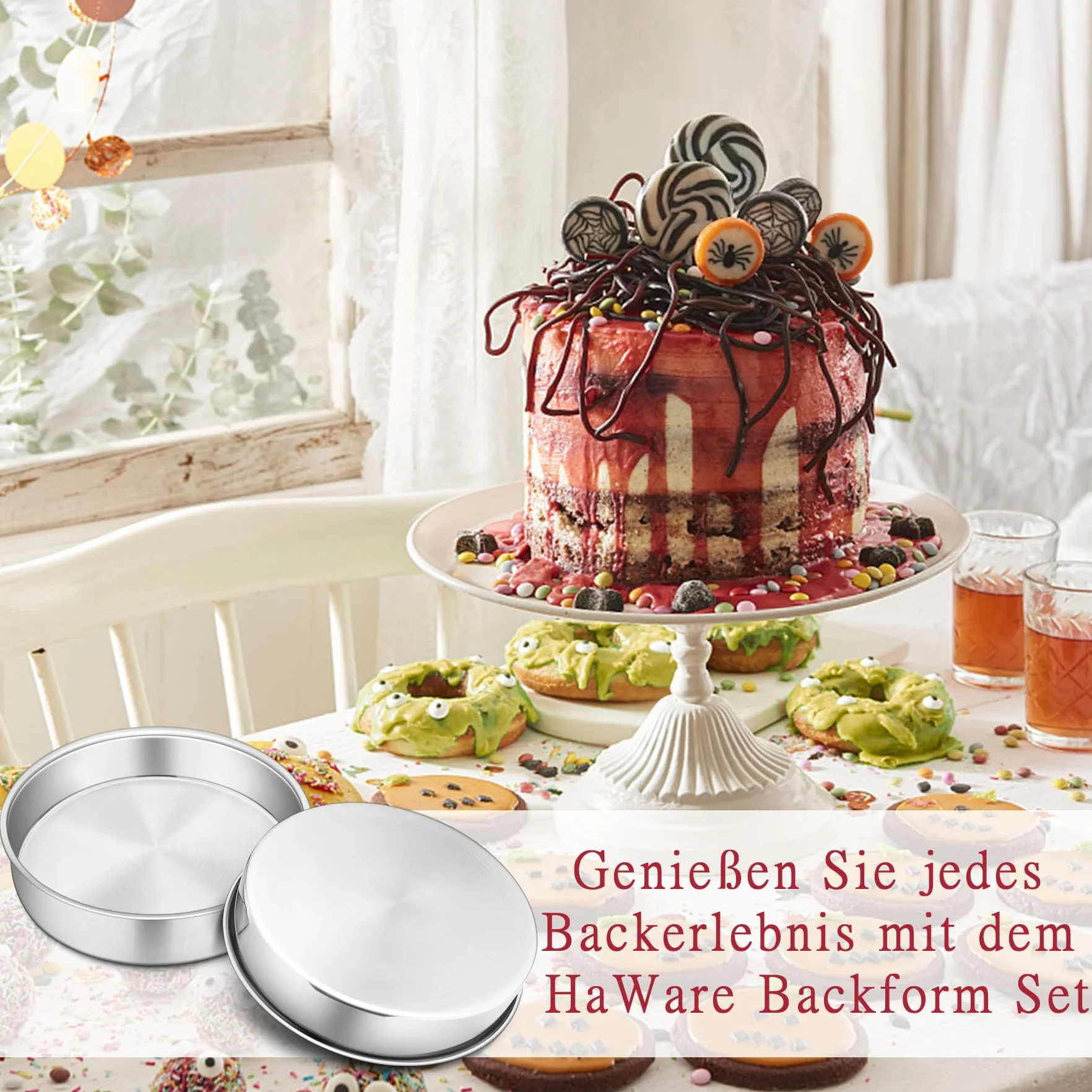 HaWare Okrągła forma do pieczenia 20 cm stal nierdzewna 2 sztuki